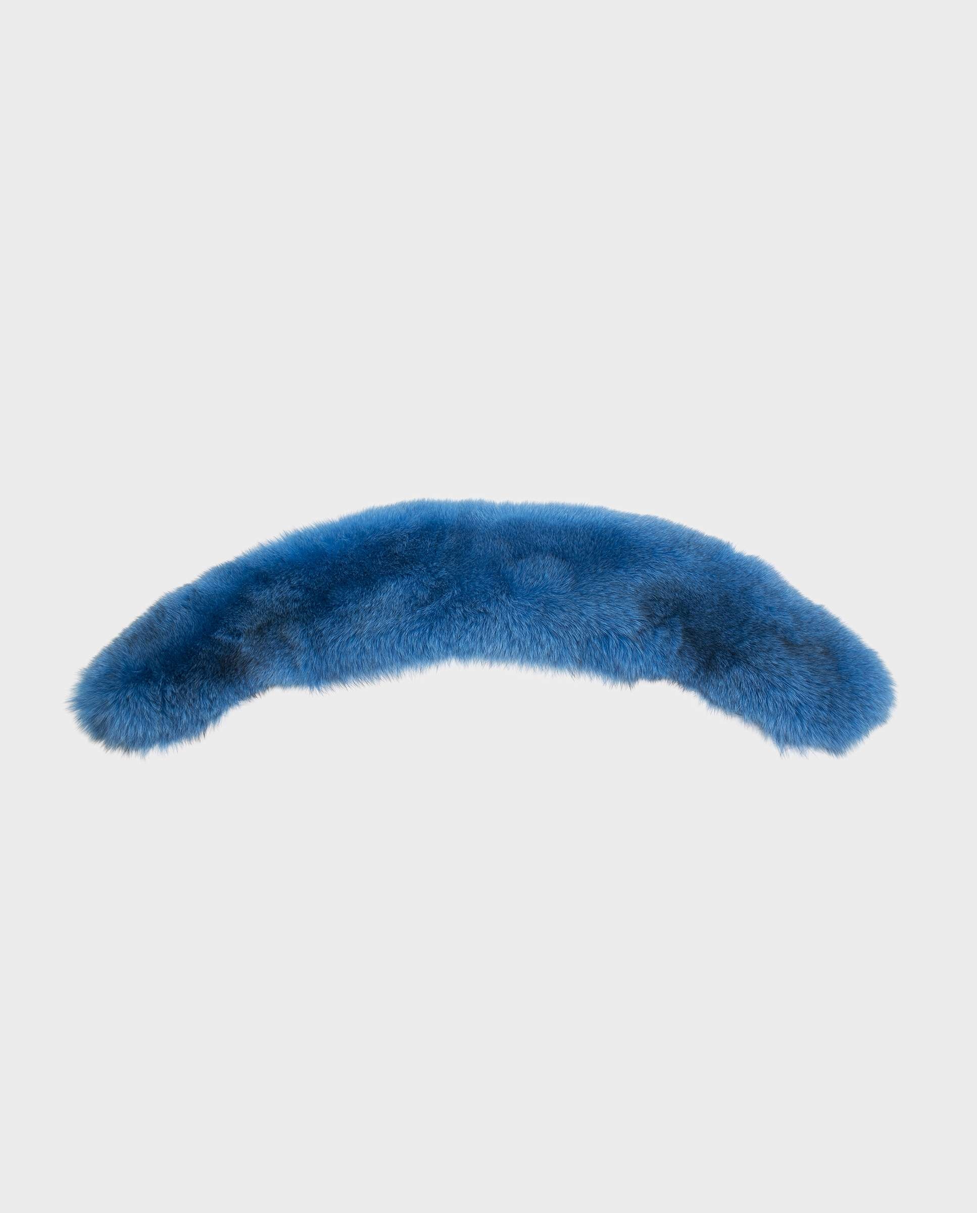 Estola em Pelo de Raposa em Azul Azul / Preto-2