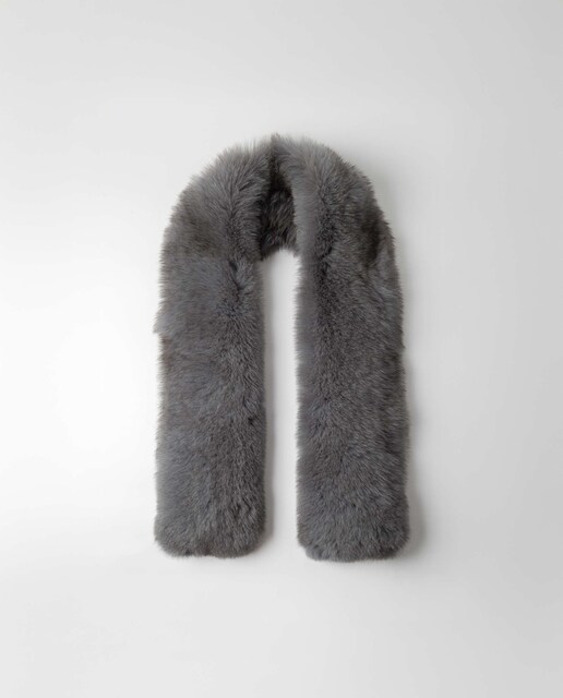 Imagem 0 de Estola em Pelo de Raposa em Azul-claro