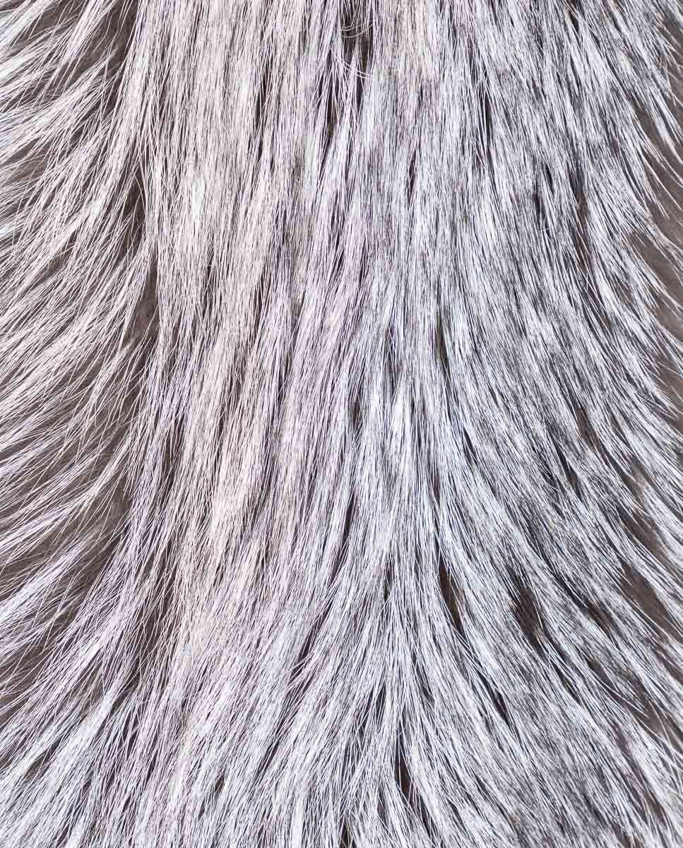 Estola em Pelo de Raposa em Natural Cinzento-2