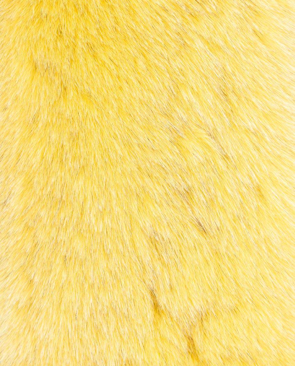 Estola em Pelo de Raposa em Amarelo Amarelo-2