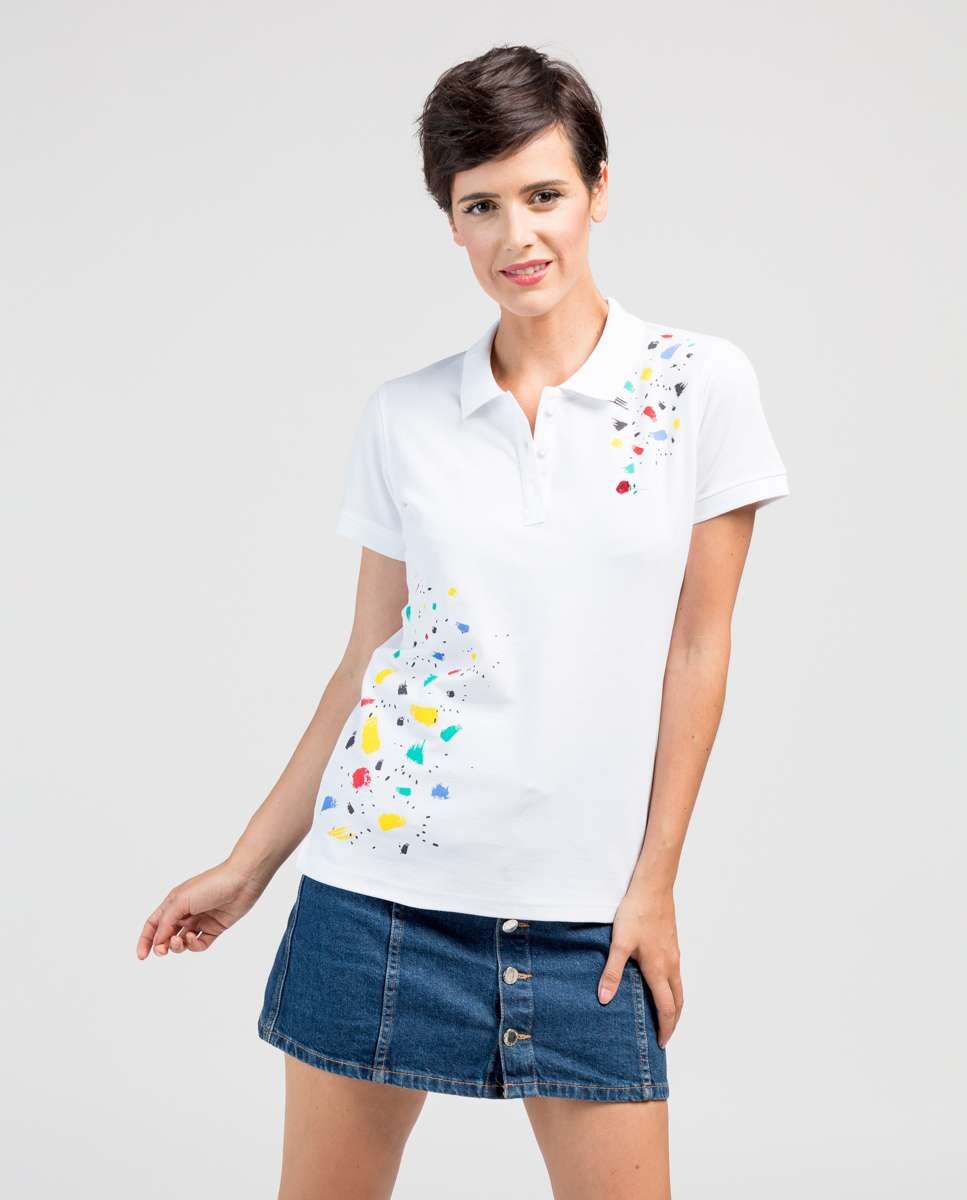 Imagem 0 de Polo de Piqué com Estampado Colorido