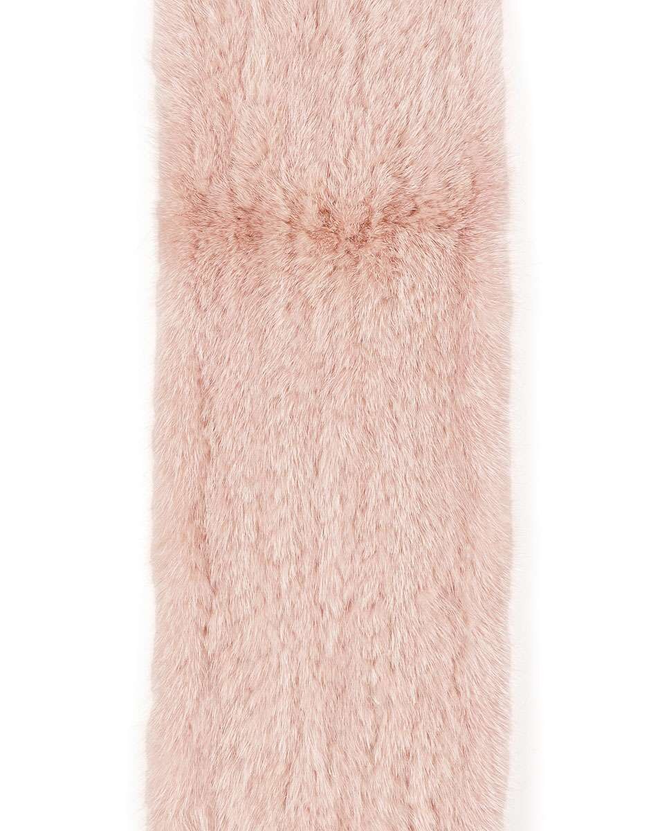 Cachecol em Pelo de Vison Tricotado em Rosa Rosa-claro-2