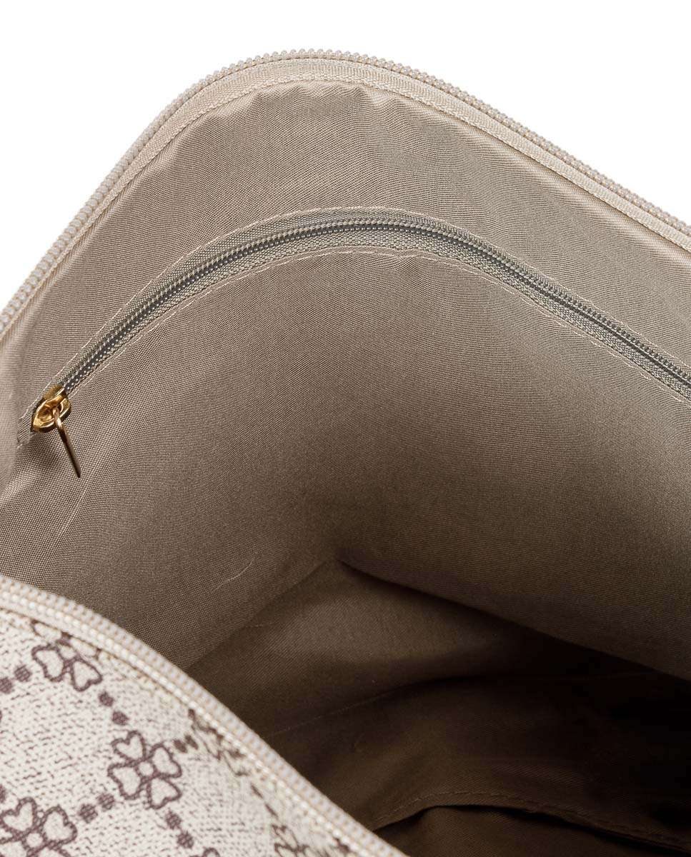 Mala de Mão em Bege com Fecho Zip Bege-2