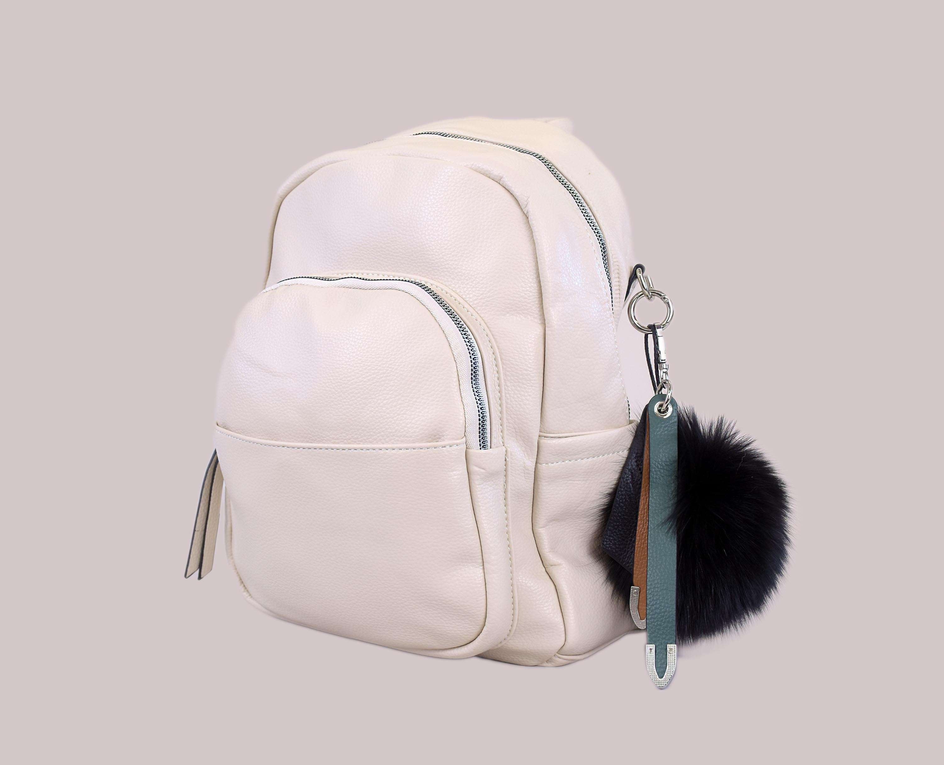 Imagem 0 de Mochila Branca com Fecho de Correr