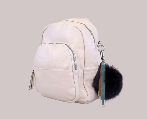 Imagem 0 de Mochila Branca com Fecho de Correr