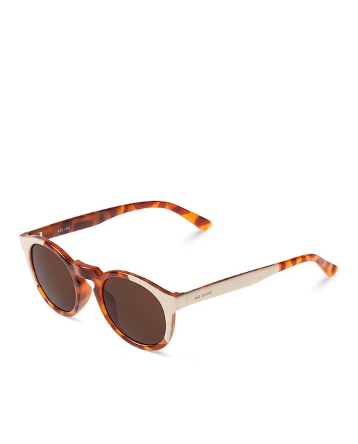 Imagem 0 de Óculos de Sol Multicolor Mr. Boho com Armação de Acetato e Lente Clássica em Castanho