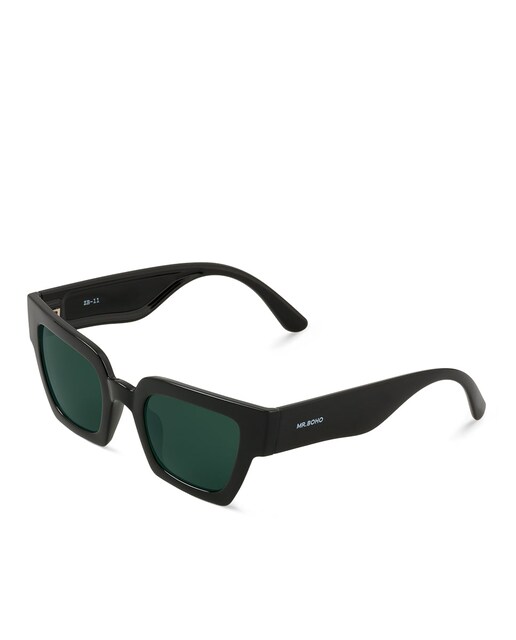 Imagem 0 de Óculos de Sol Pretos Mr. Boho com Armação de Acetato e Lente Clássica