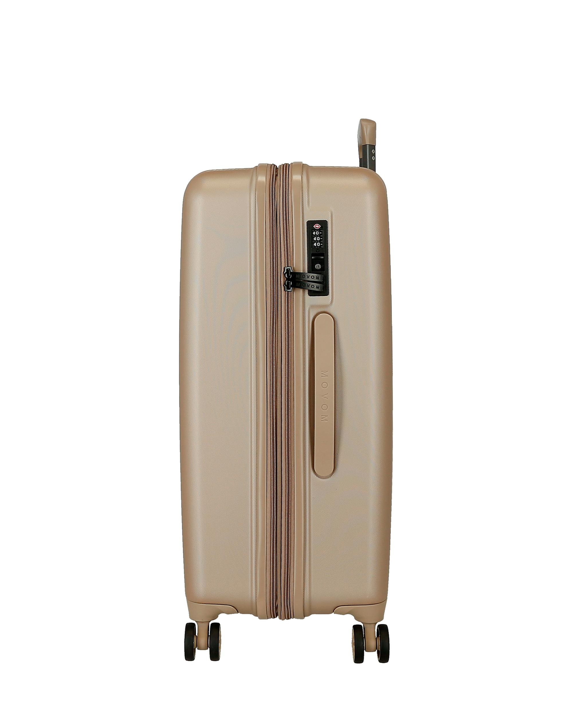 Mala Média 68 Cm Expansível Movom Wood Abs com Capacidade de 72l em Rosa Ouro-2