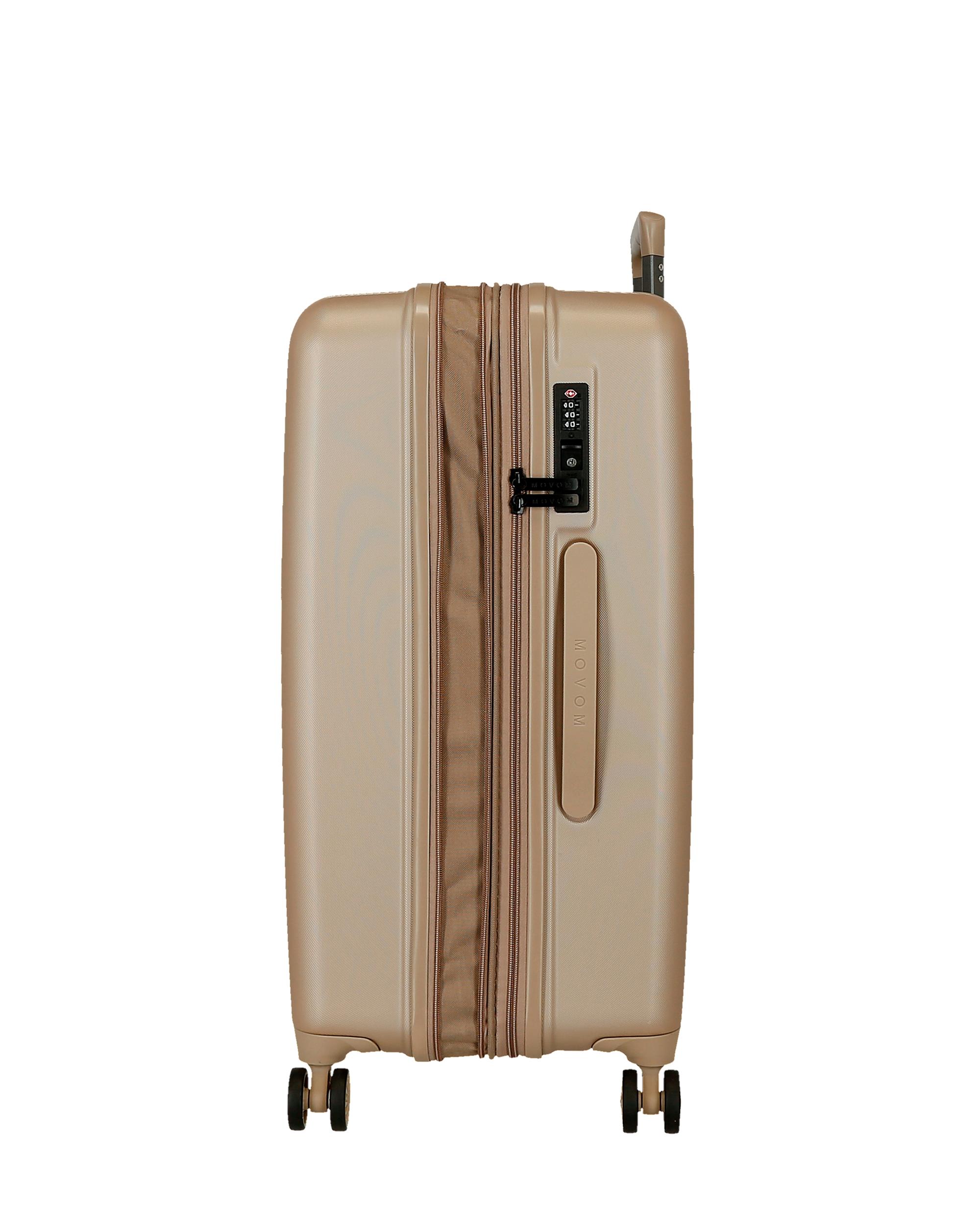 Mala Média 68 Cm Expansível Movom Wood Abs com Capacidade de 72l em Rosa Ouro-6