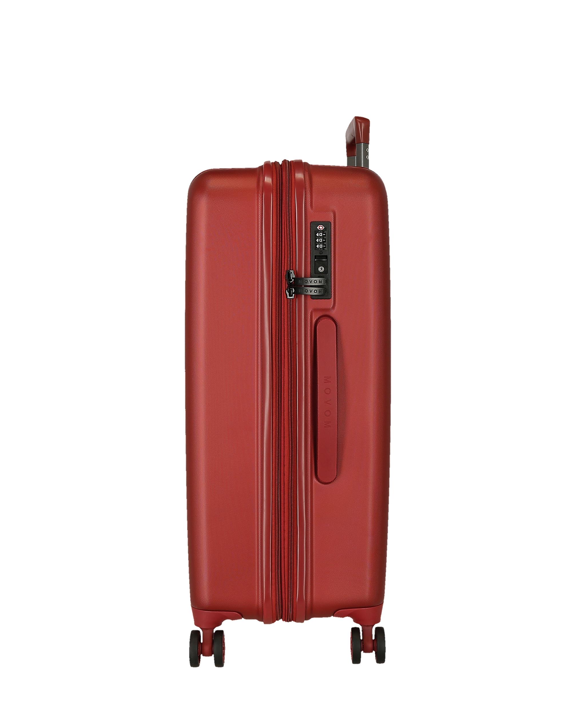 Mala Média 68 Cm Expansível Movom Wood Abs com Capacidade de 72l em Vermelho Vermelho-2