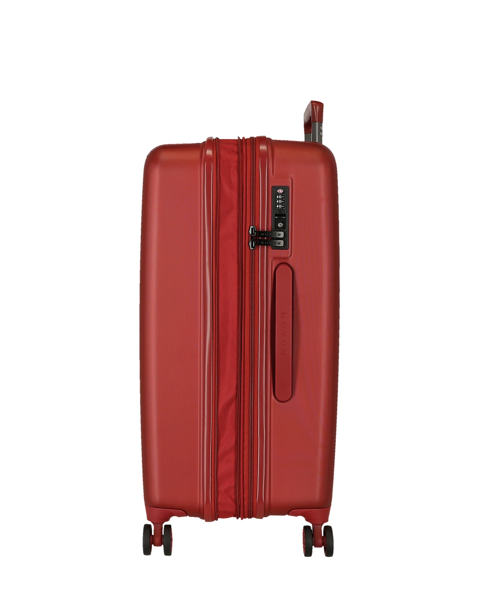 Mala Média 68 Cm Expansível Movom Wood Abs com Capacidade de 72l em Vermelho Vermelho-6