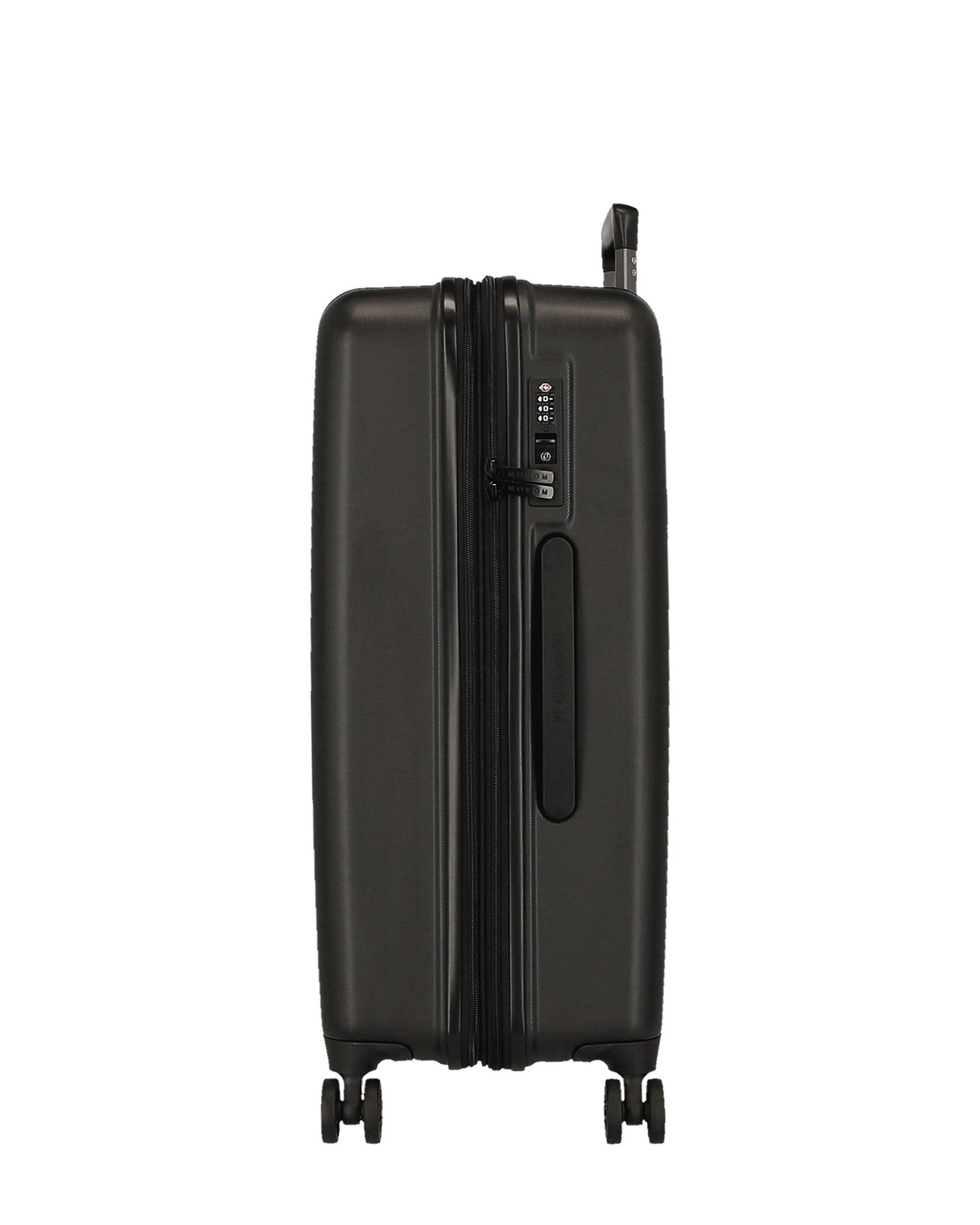 Conjunto de Malas (cabine e Média) Wood Rígidas com Capacidade de 119l em Preto Preto-2