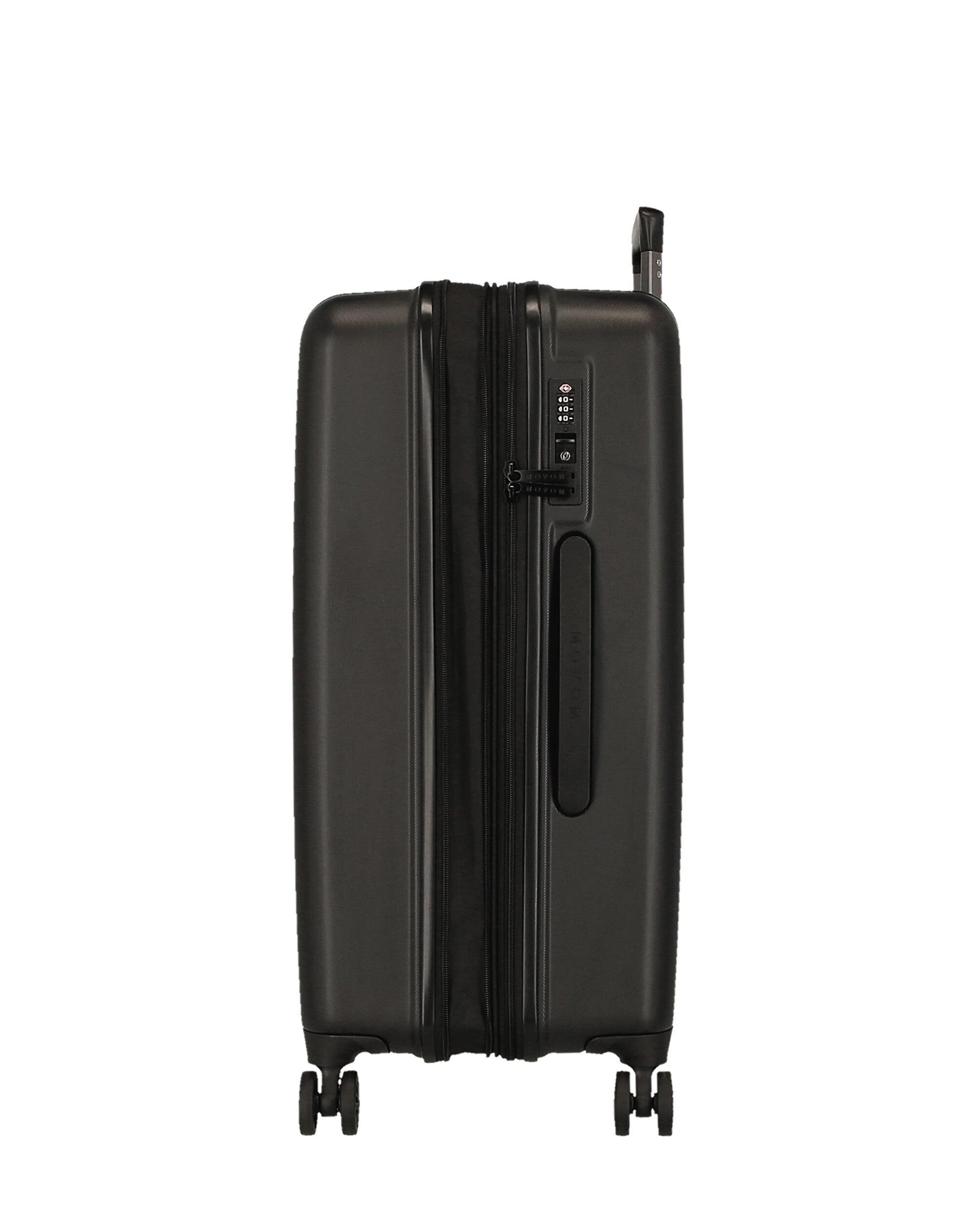 Conjunto de Malas (cabine e Média) Wood Rígidas com Capacidade de 119l em Preto Preto-6