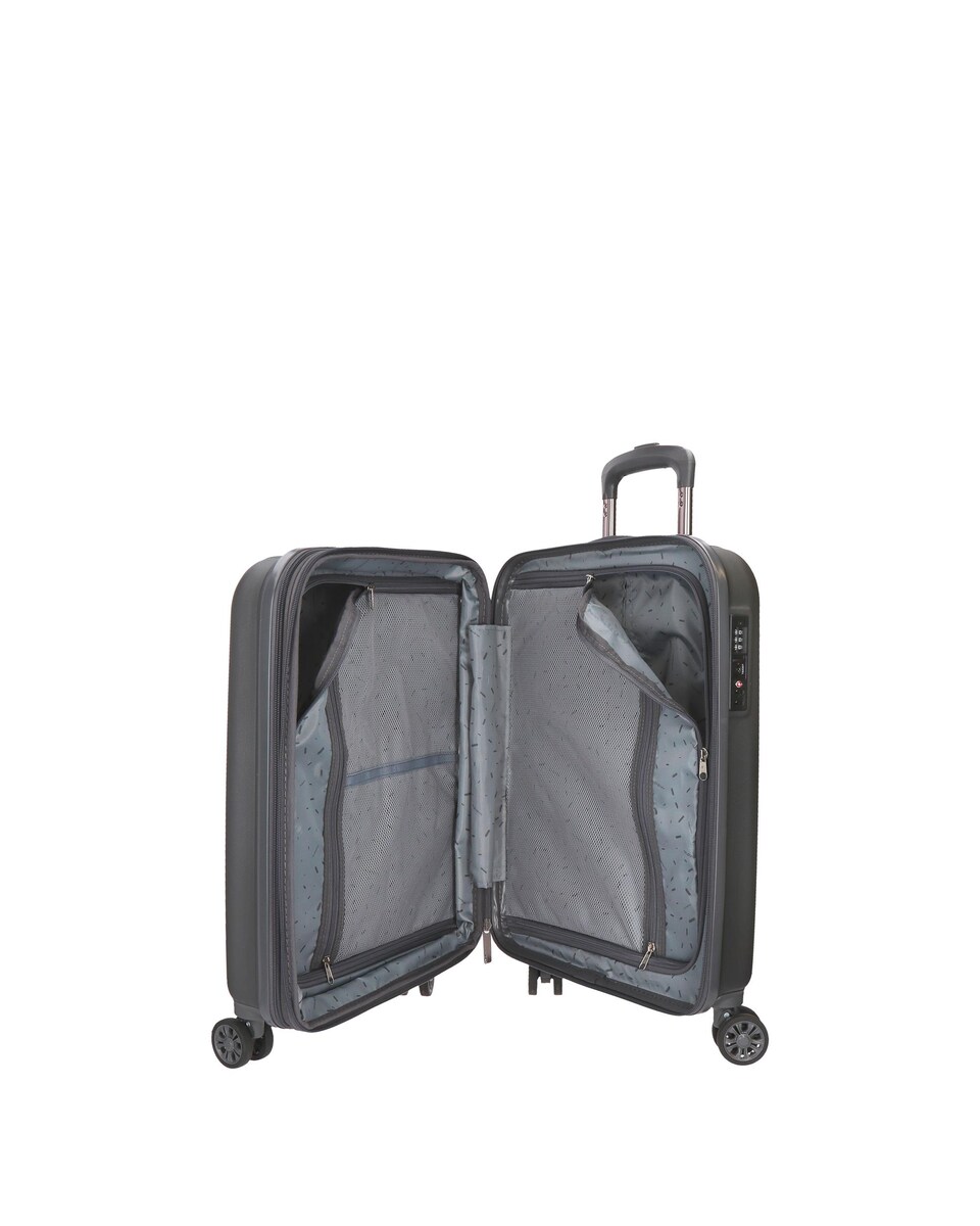 Mala de Cabine Expandível Wood Rígida com Capacidade Até 43L Cinzento-4