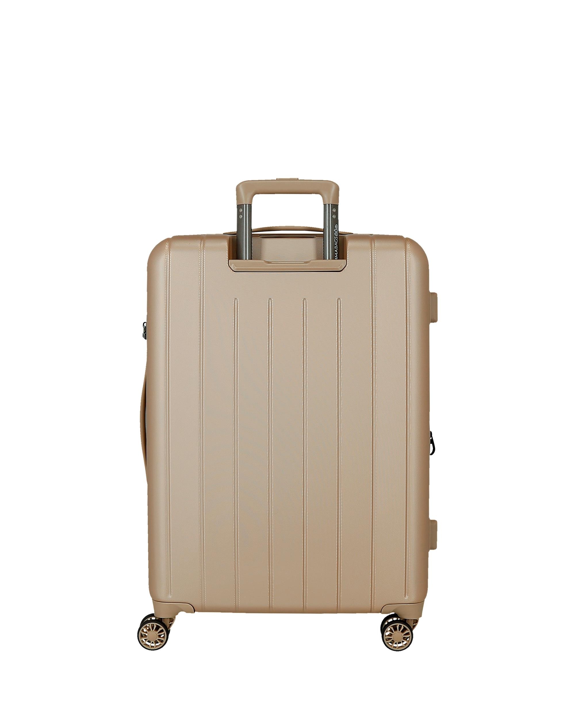 Conjunto de Malas (cabine e Média) Wood Rígidas com Capacidade de 119l Ouro-2