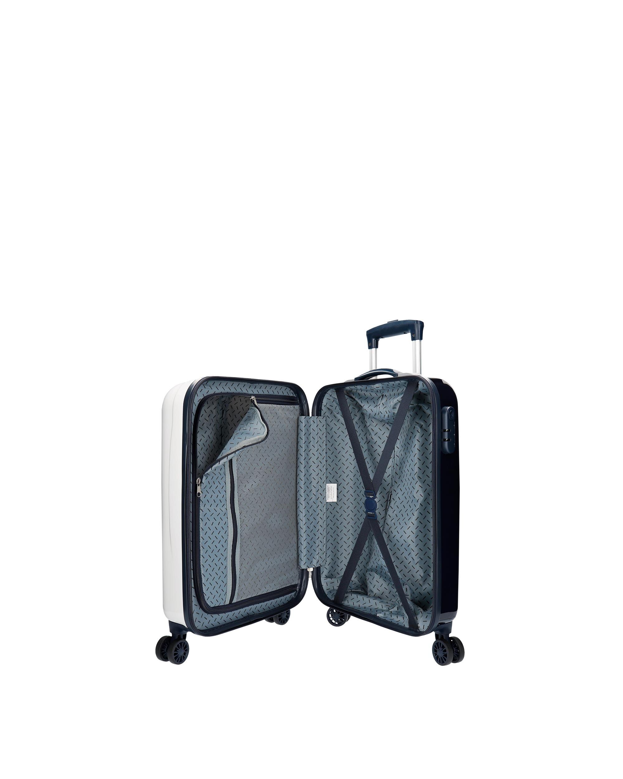 Mala de Cabine Infantil Mickey Magic Caras Rígida com Capacidade de 33l Branco-5