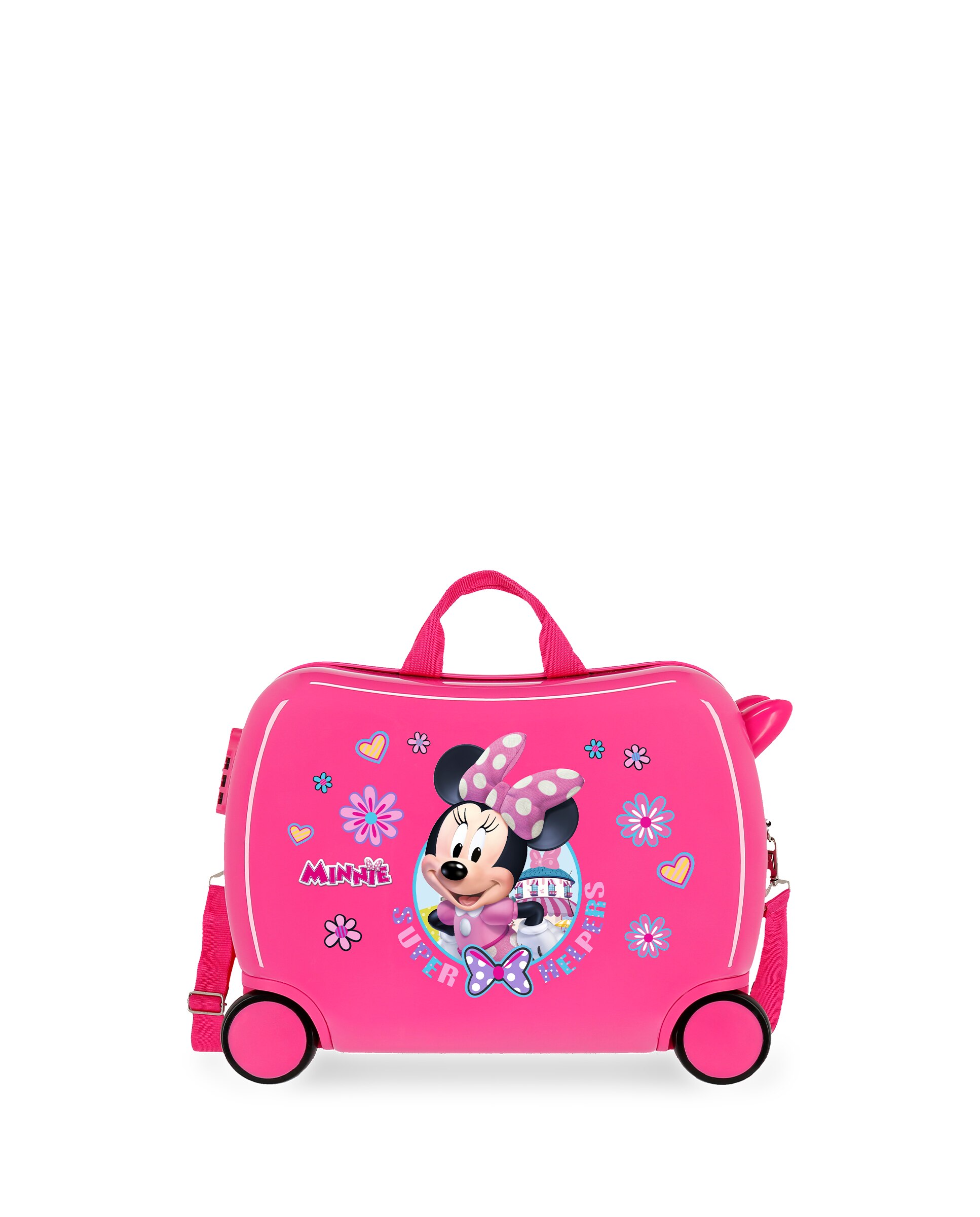 Maleta Infantil 2 Rodas Multidirecionais Minnie Super Helpers Rígida com Capacidade de 39l Rosa-1
