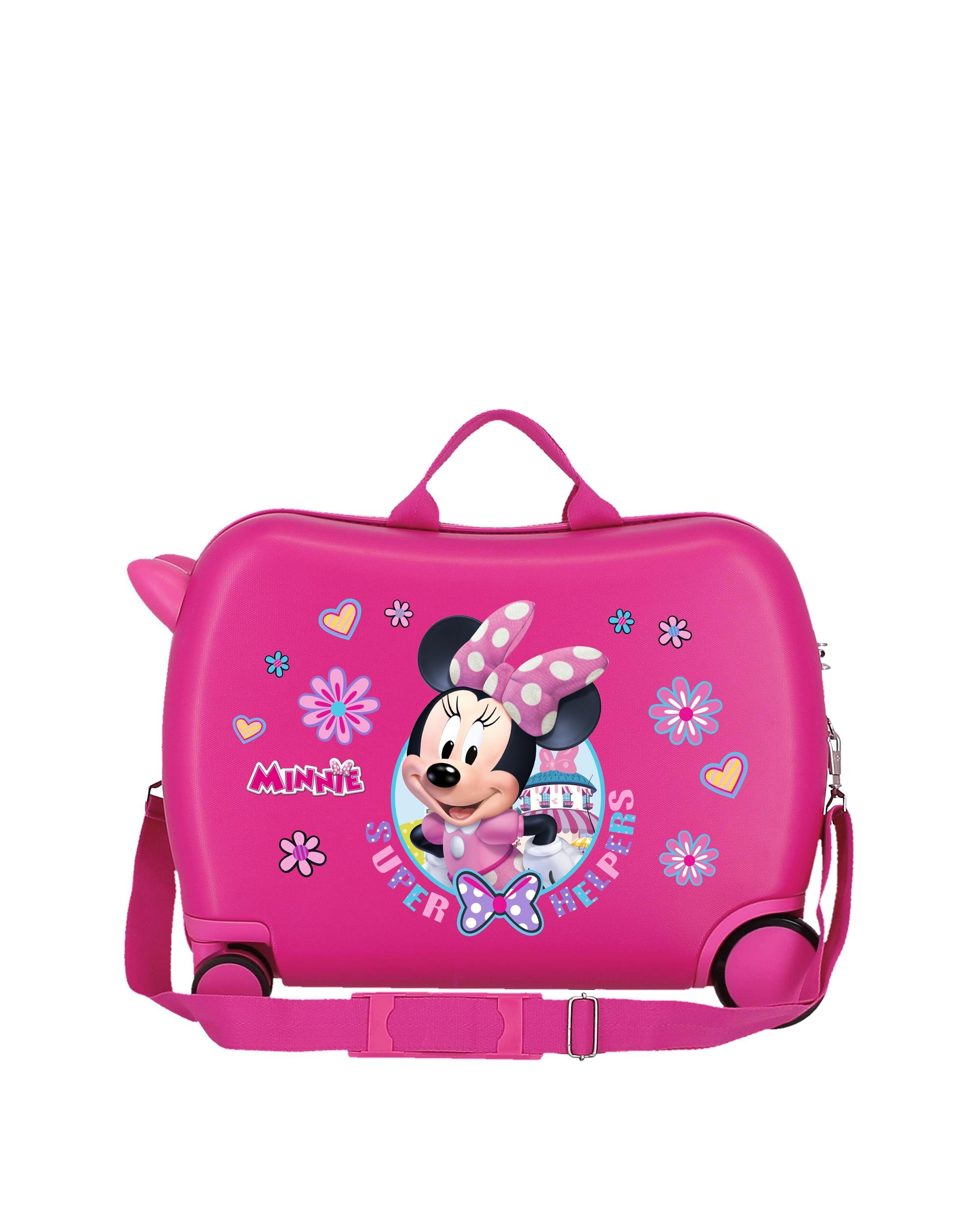 Maleta Infantil 2 Rodas Multidirecionais Minnie Super Helpers Rígida com Capacidade de 39l Rosa-3