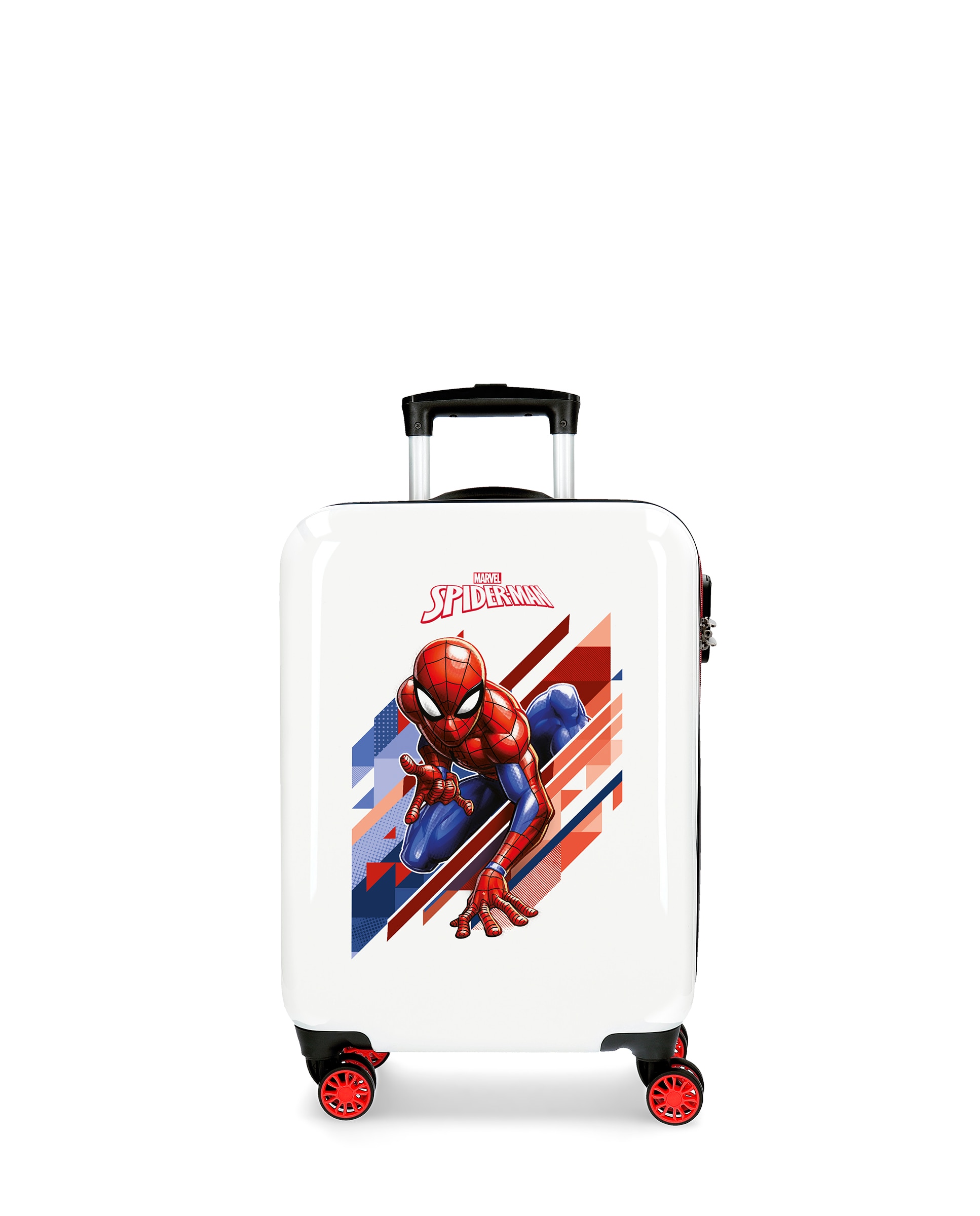 Mala de Cabine Rígida Spiderman Geo Vermelha com Capacidade de 34l Branco-1