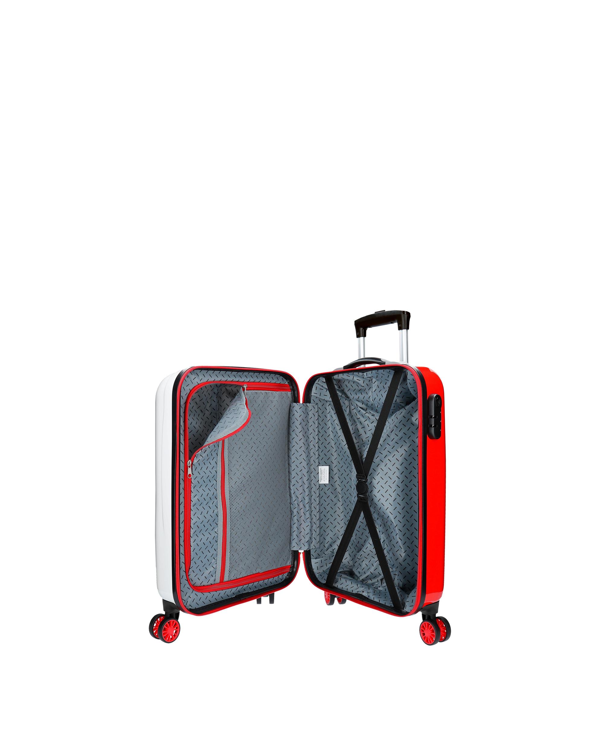 Mala de Cabine Rígida Spiderman Geo Vermelha com Capacidade de 34l Branco-5