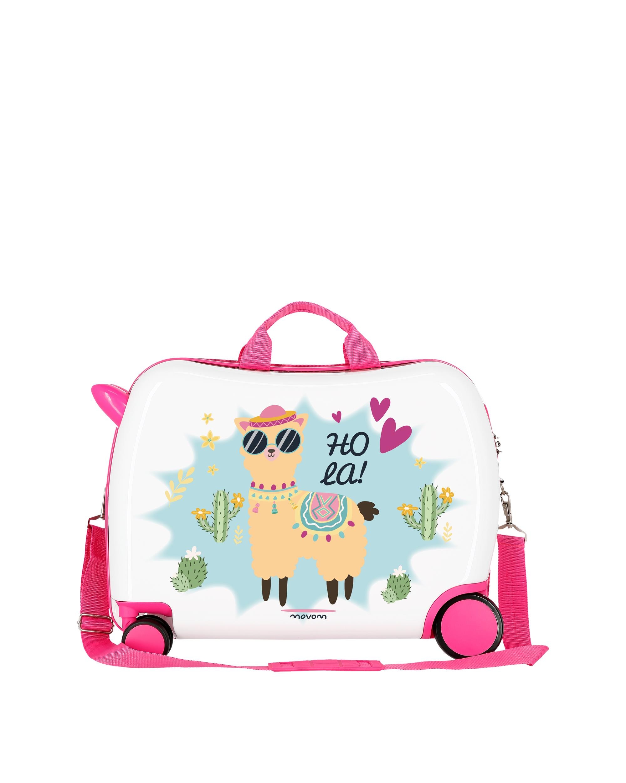 Mala de Cabine 2 Rodas Multidirecionais Movom Hola Llama Rígida com Capacidade de 34l Rosa / Branco-3
