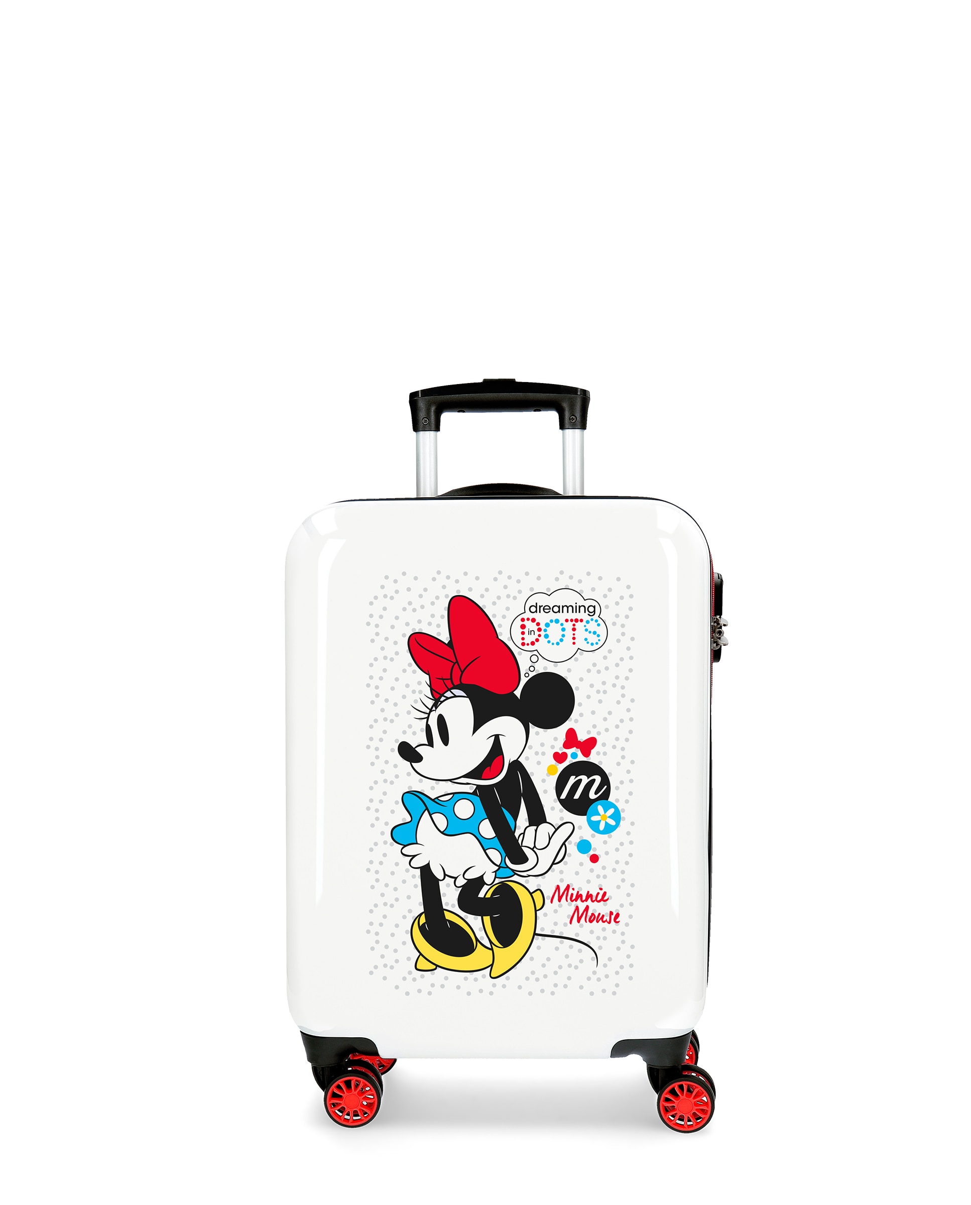 Mala de Cabine Minnie Enjoy The Day Dots Rígida com Capacidade de 34l Branco-1