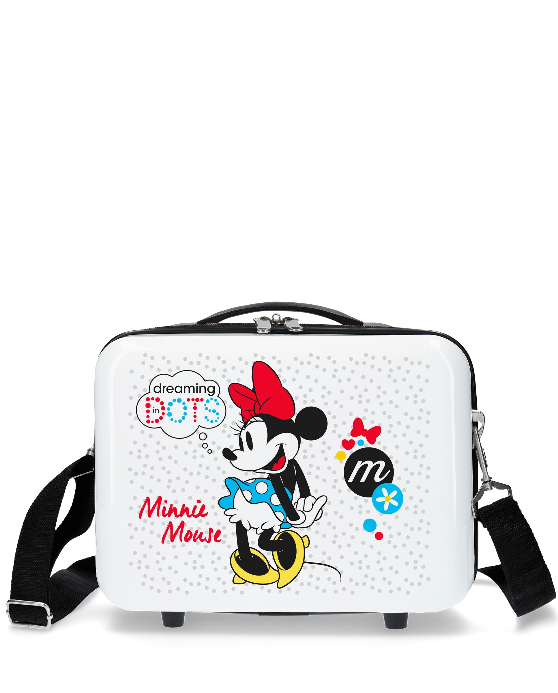 Necessaire Minnie Enjoy The Day Dots Rígido com Capacidade de 9l Branco-1