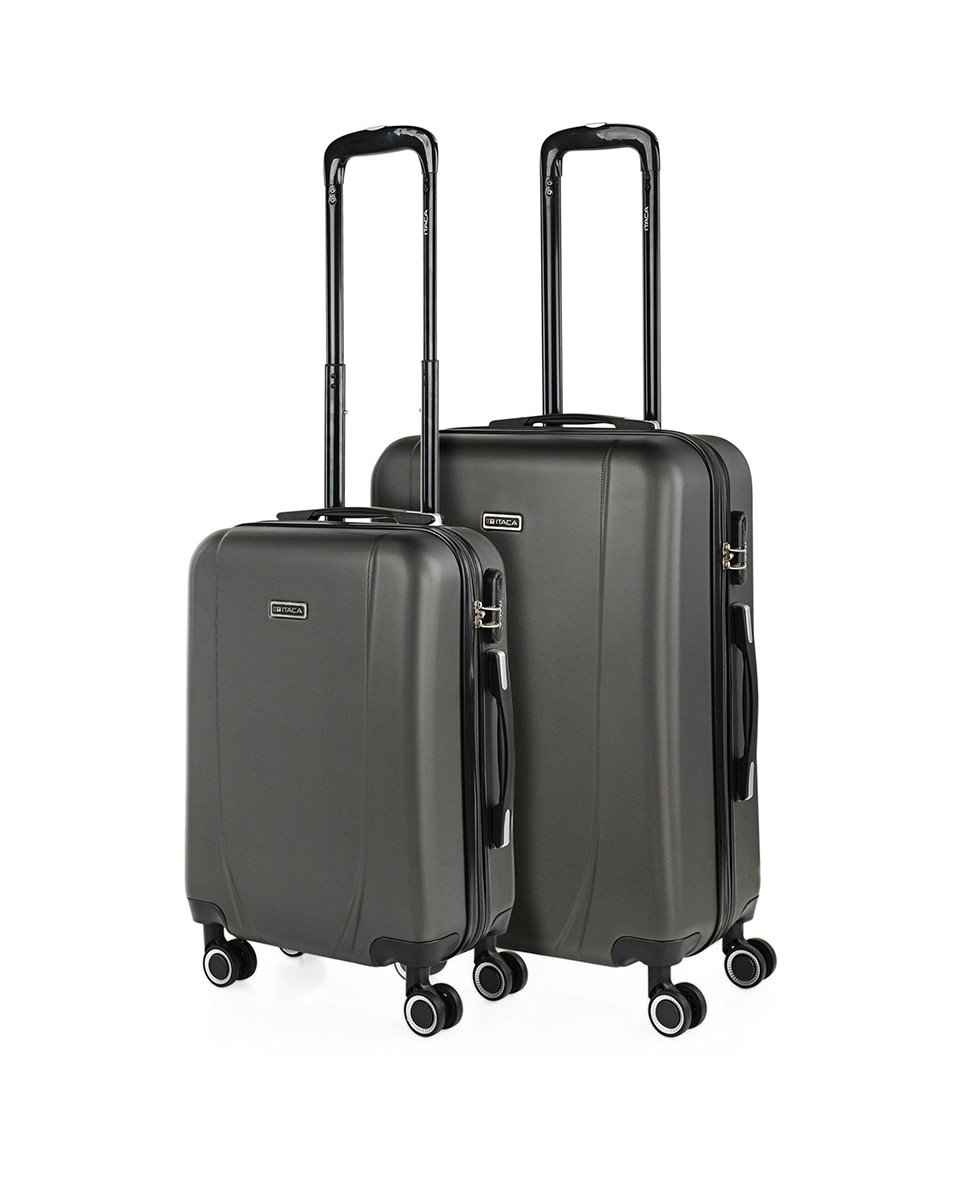 Conjunto de Malas (cabine e Média) Tiber Rígidas com Capacidade 68l Cinzento-escuro-1