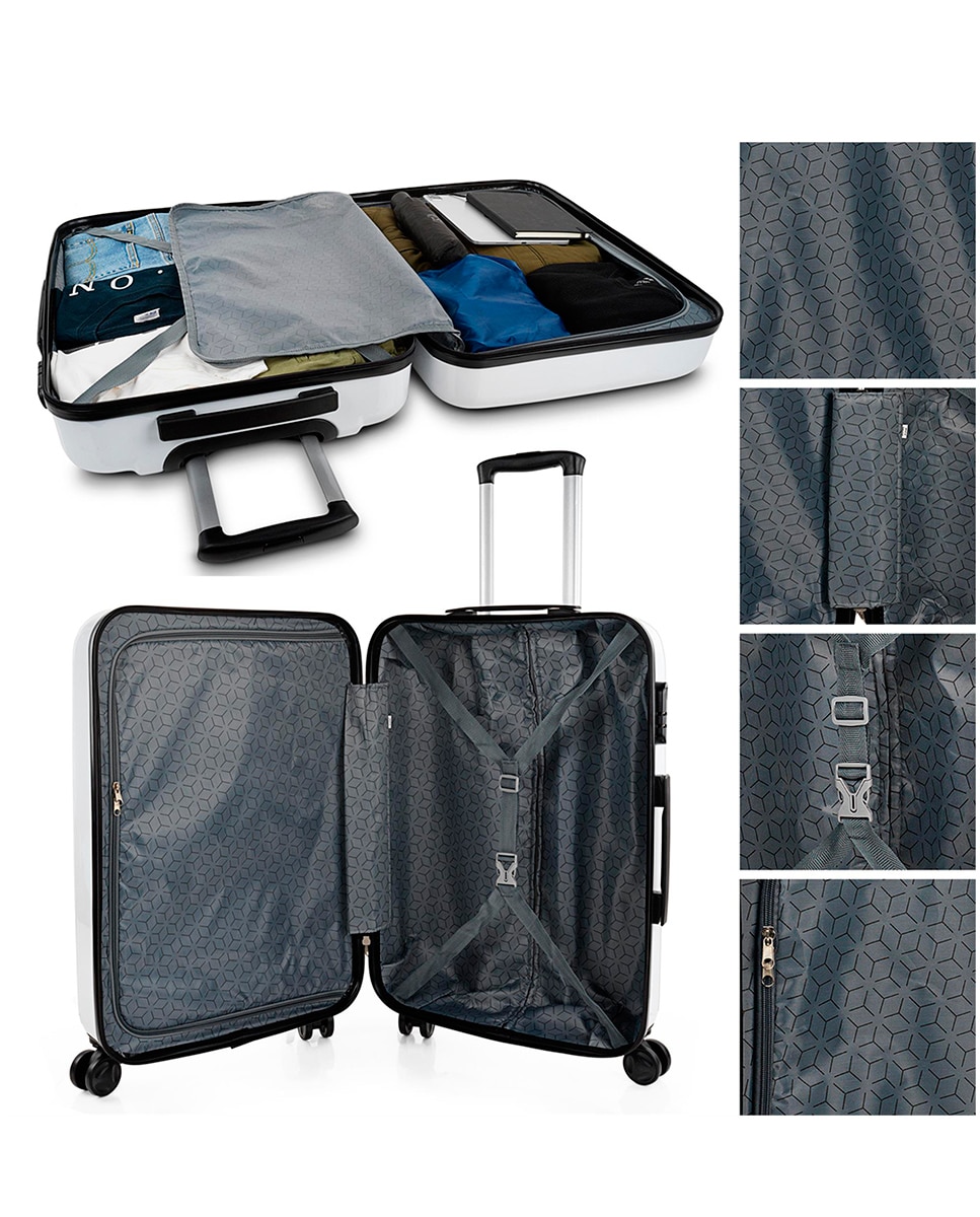 Mala Média Hello Rígida com Capacidade 66 L Branco-4
