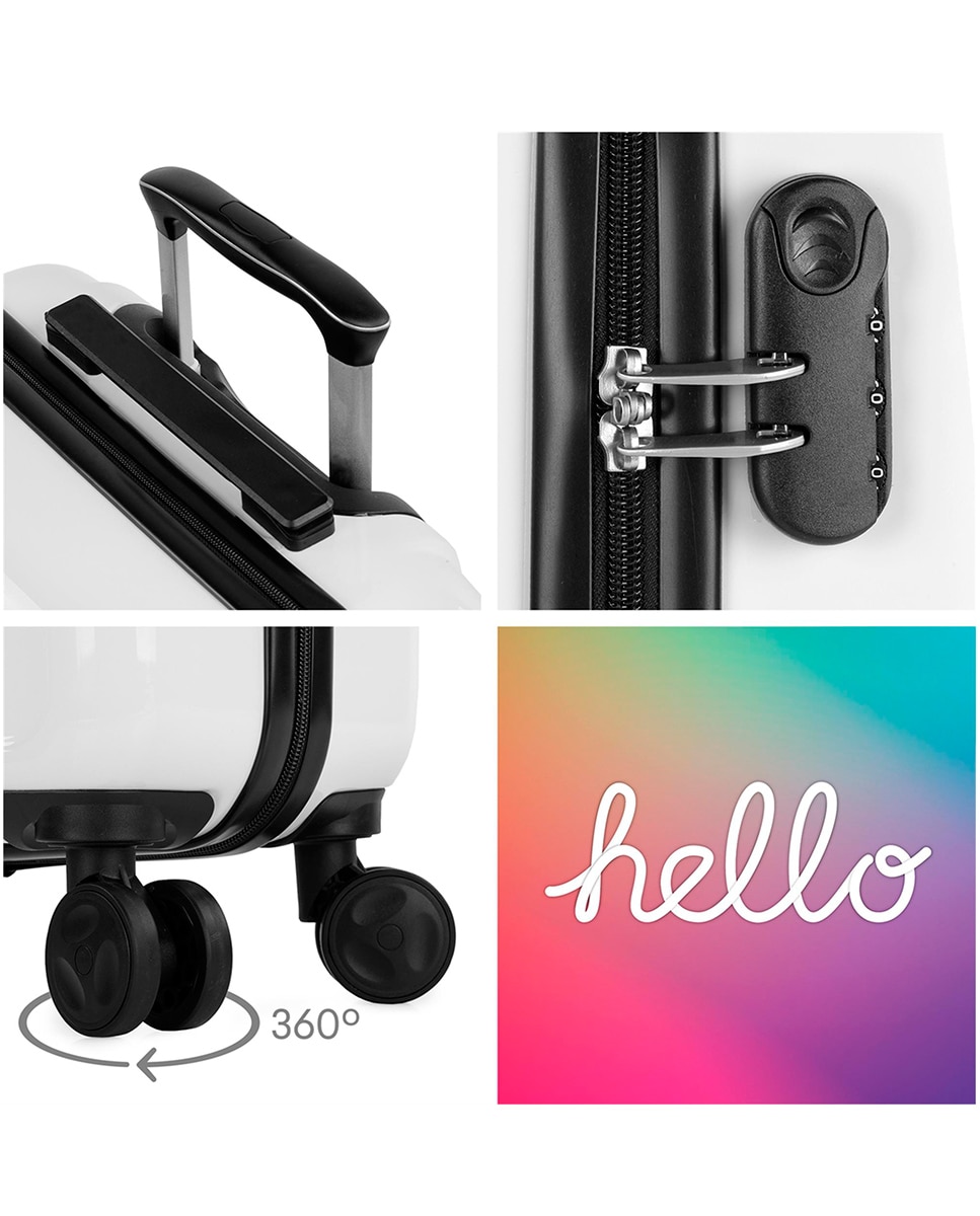 Mala Média Hello Rígida com Capacidade 66 L Branco-5