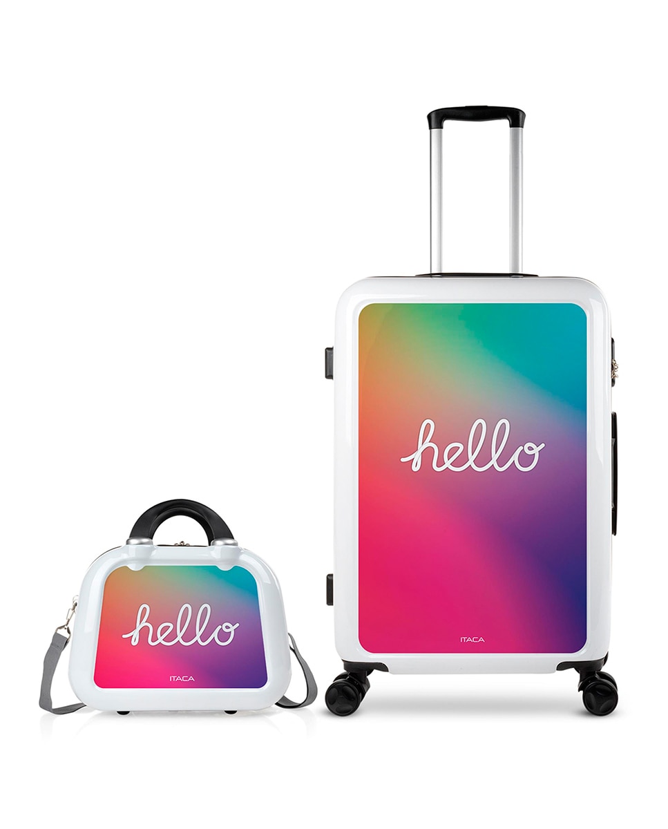Imagem 0 de Conjunto de Malas (média e Necessaire) Rígidas Hello com Capacidade de 66l