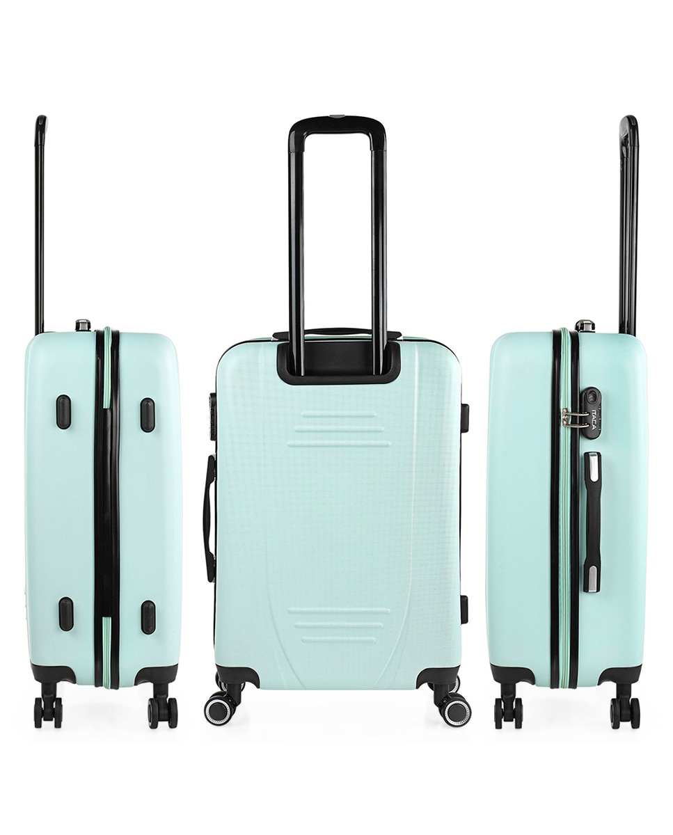 Conjunto de Malas (cabine e Média) Tiber Rígidas com Capacidade 68l Verde-menta-2