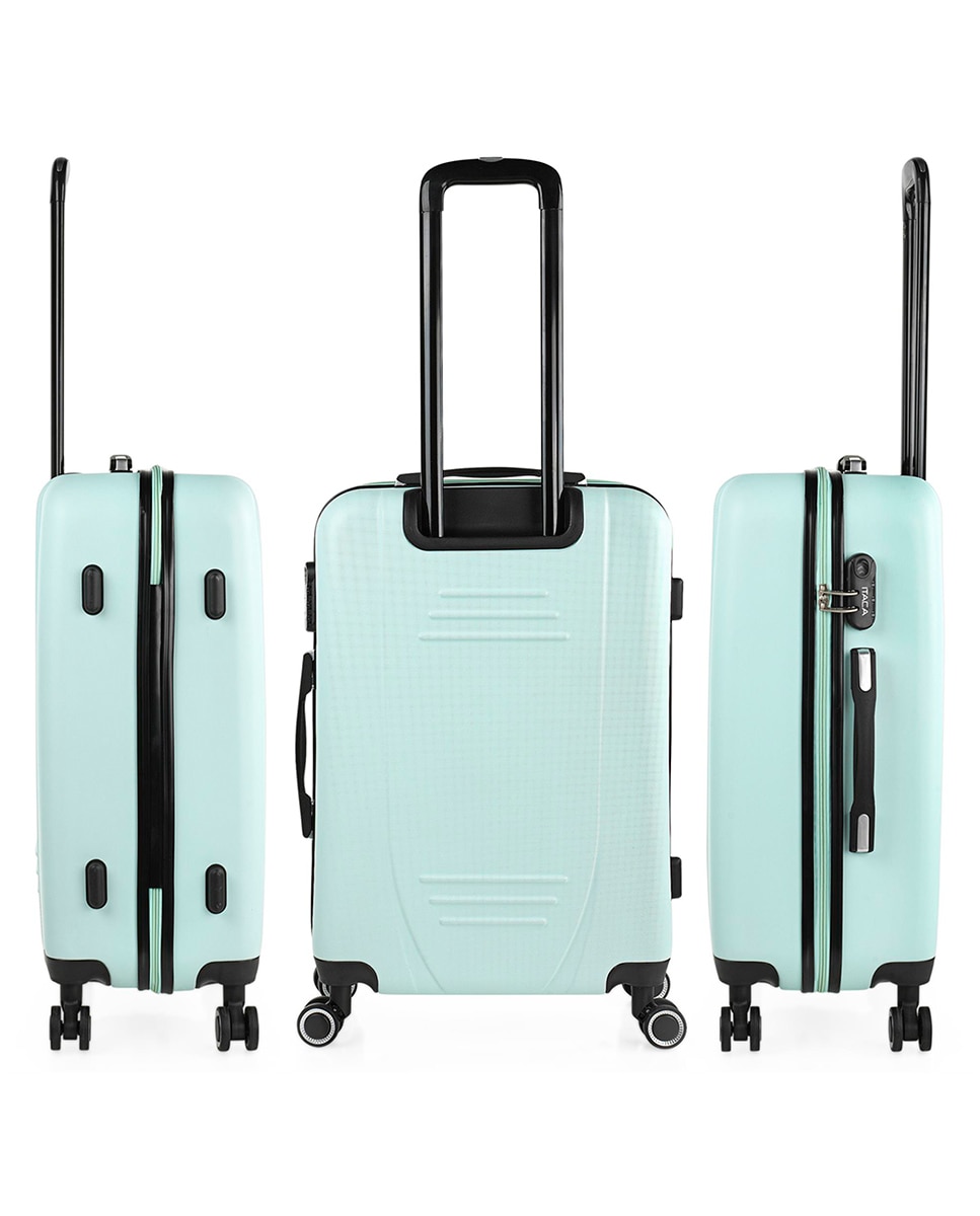 Conjunto de Malas (cabine e Grande) Tiber Rígidas com Capacidade 102l Celeste-2