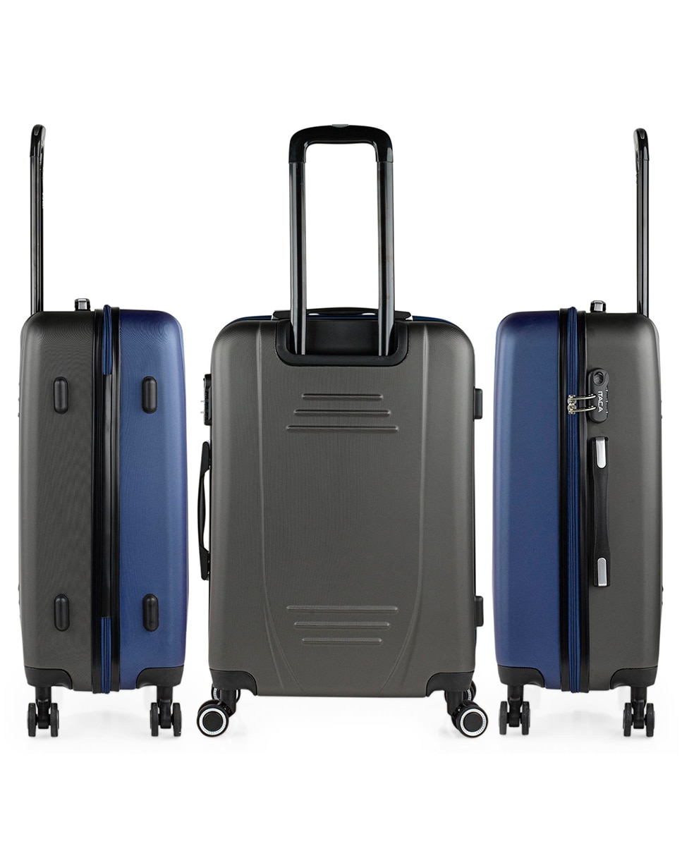 Conjunto de Malas (cabine e Média) Tiber Rígidas com Capacidade 68l Azul-marinho-2