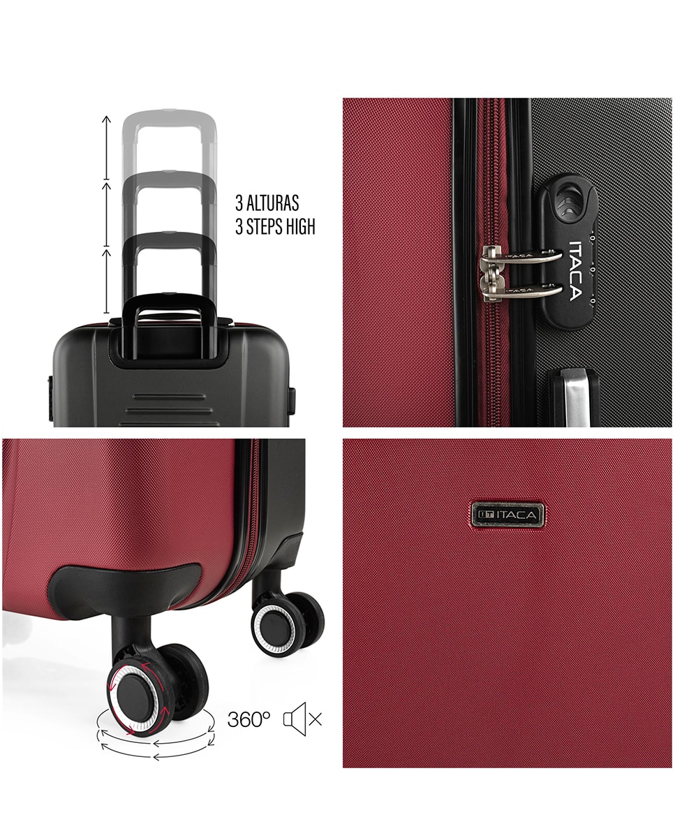 Conjunto de Malas (média e Grande) Tiber Rígidas com Capacidade 102 L Vermelho-4