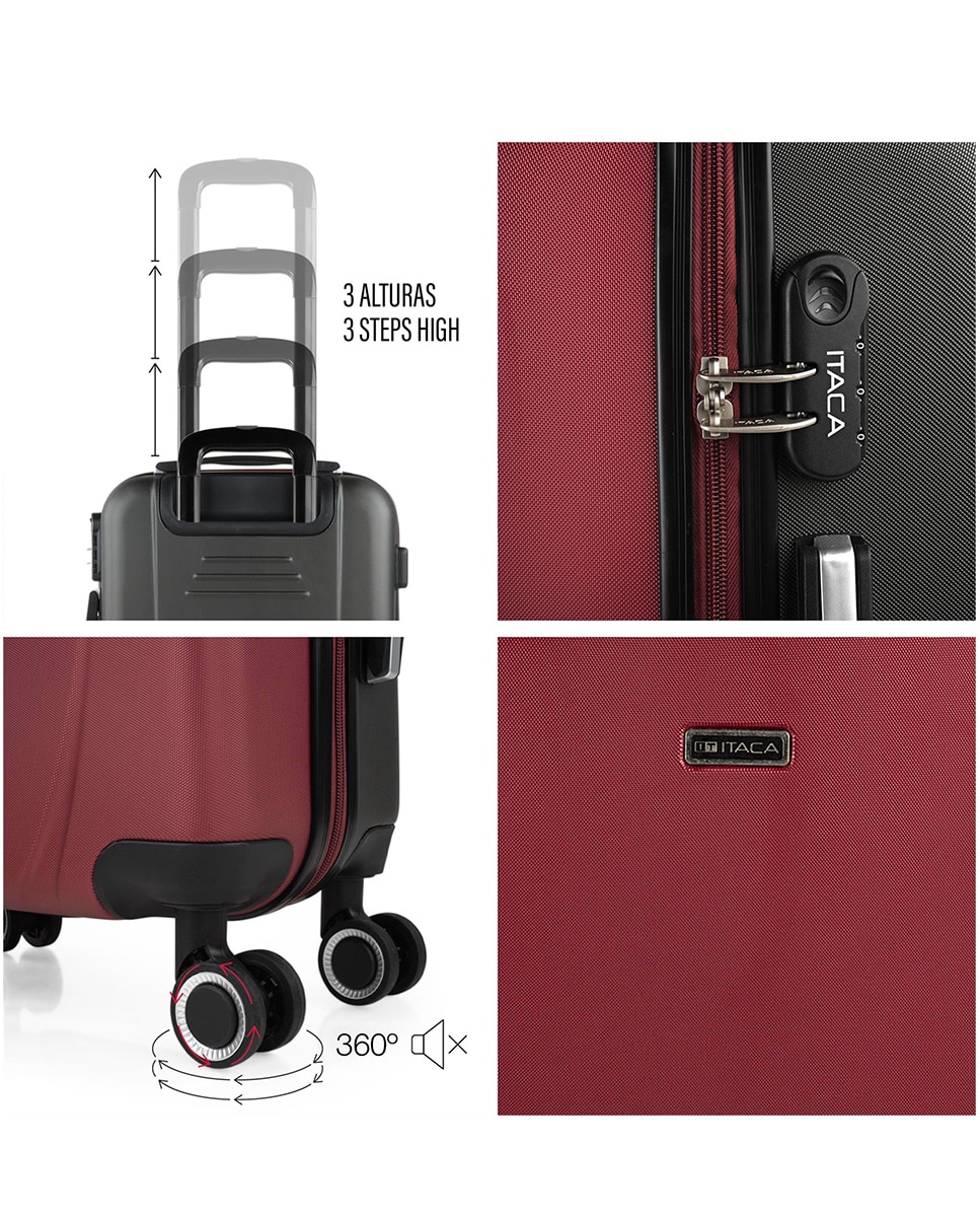 Mala de Cabine Tiber Rígida com Capacidade 40 L Vermelho-4