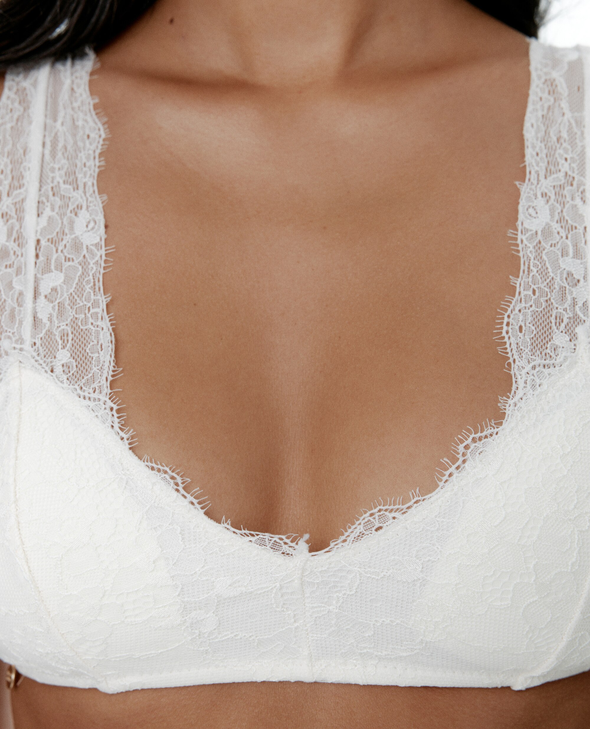 Soutien Bralette Halter de Renda Floral Creme-4