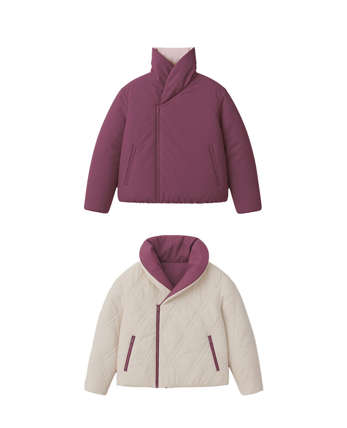 Imagem 0 de Blusão Acolchoado Reversível com Gola Levantada