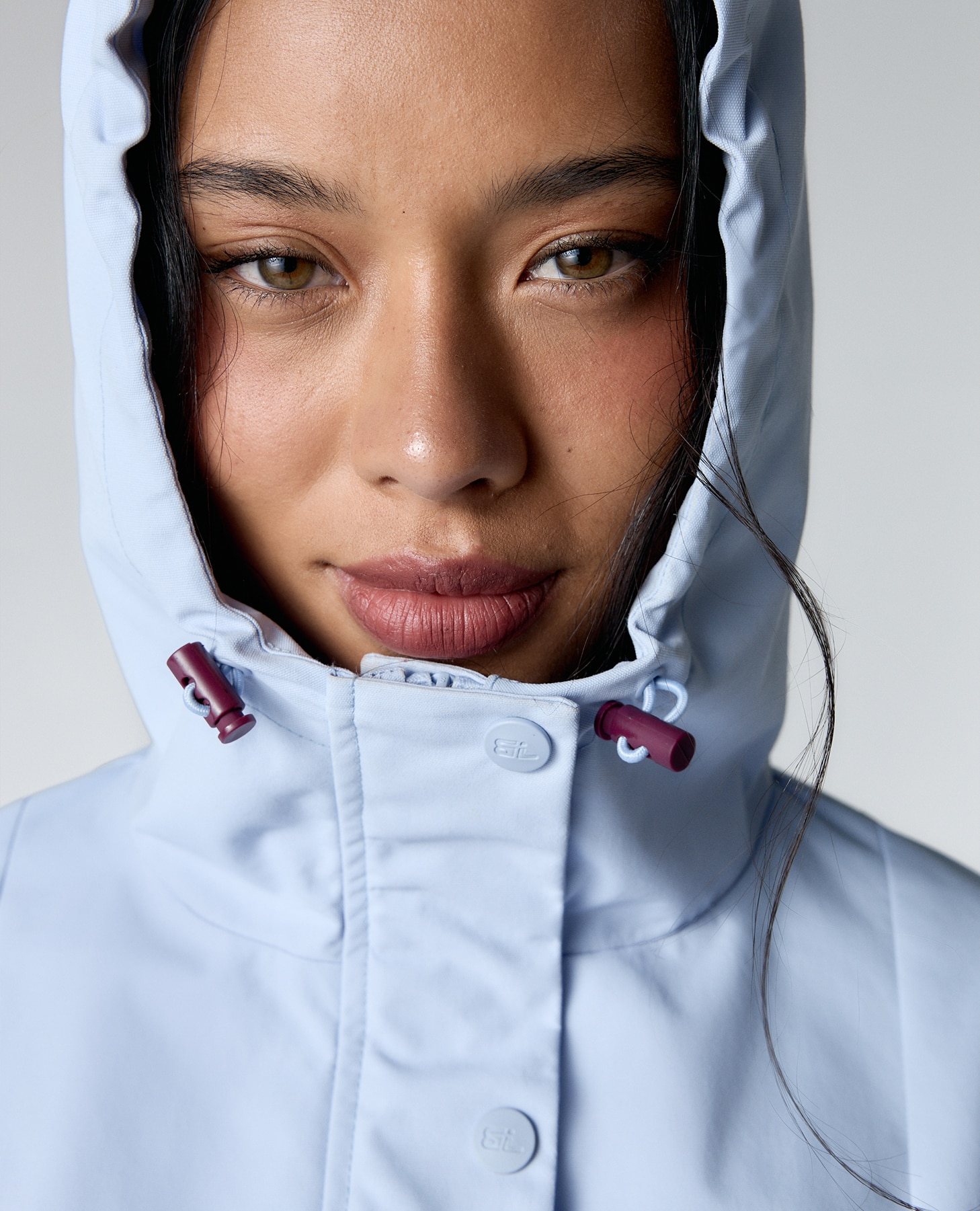 Sweatshirt Impermeável com Capuz Azul-claro-3