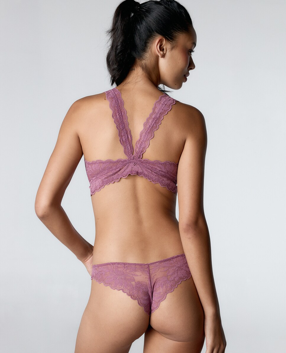 Soutien Bralette Halter de Renda Floral Rosa-5