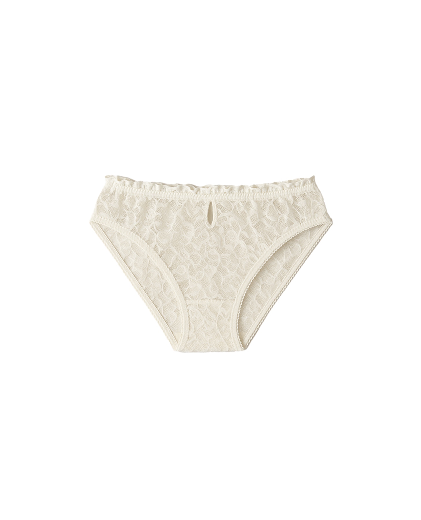 Cueca Clássica de Renda Floral Creme-6