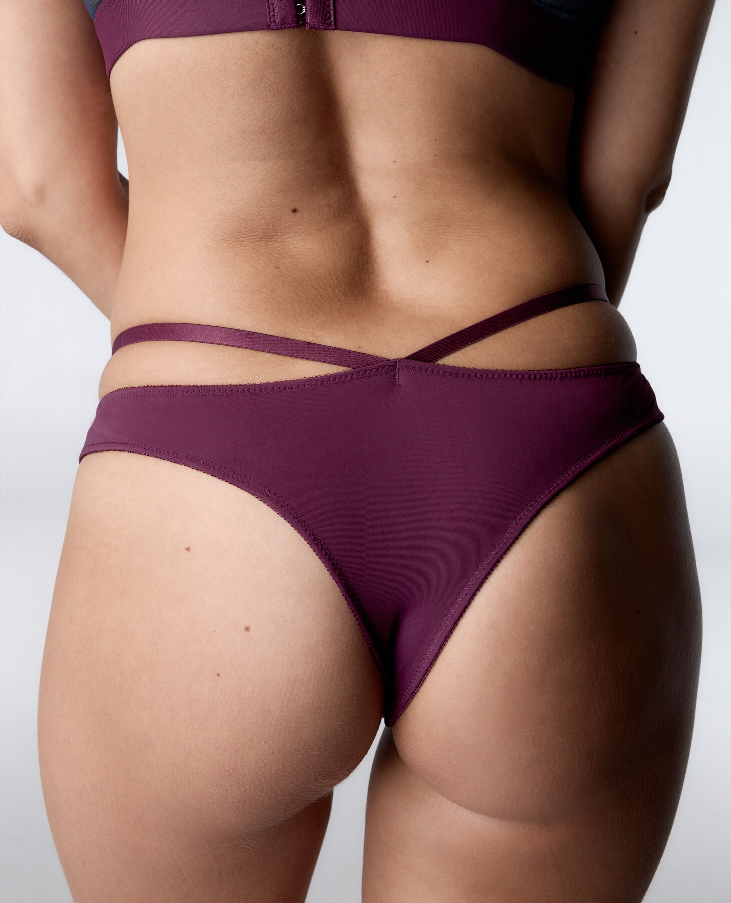 Cueca de Tule com Tiras na Cintura Azul-escuro-2