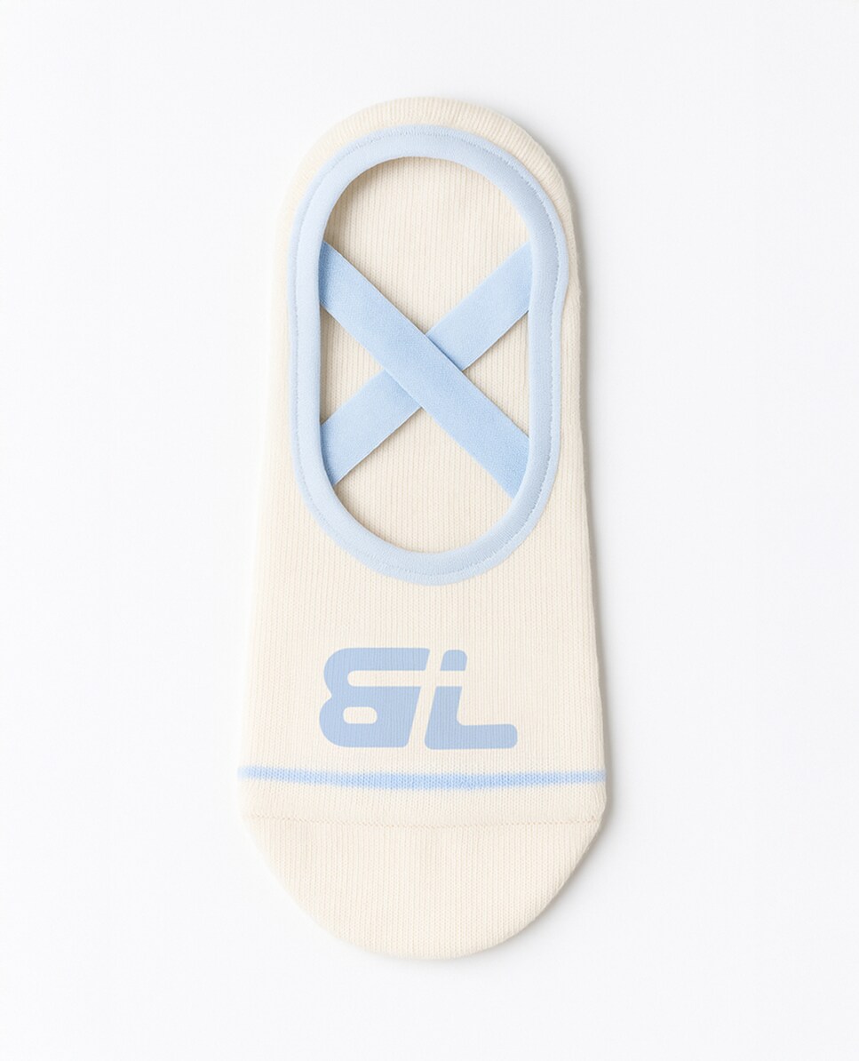 Meias de Algodão com Pérolas Antiderrapantes Creme-5