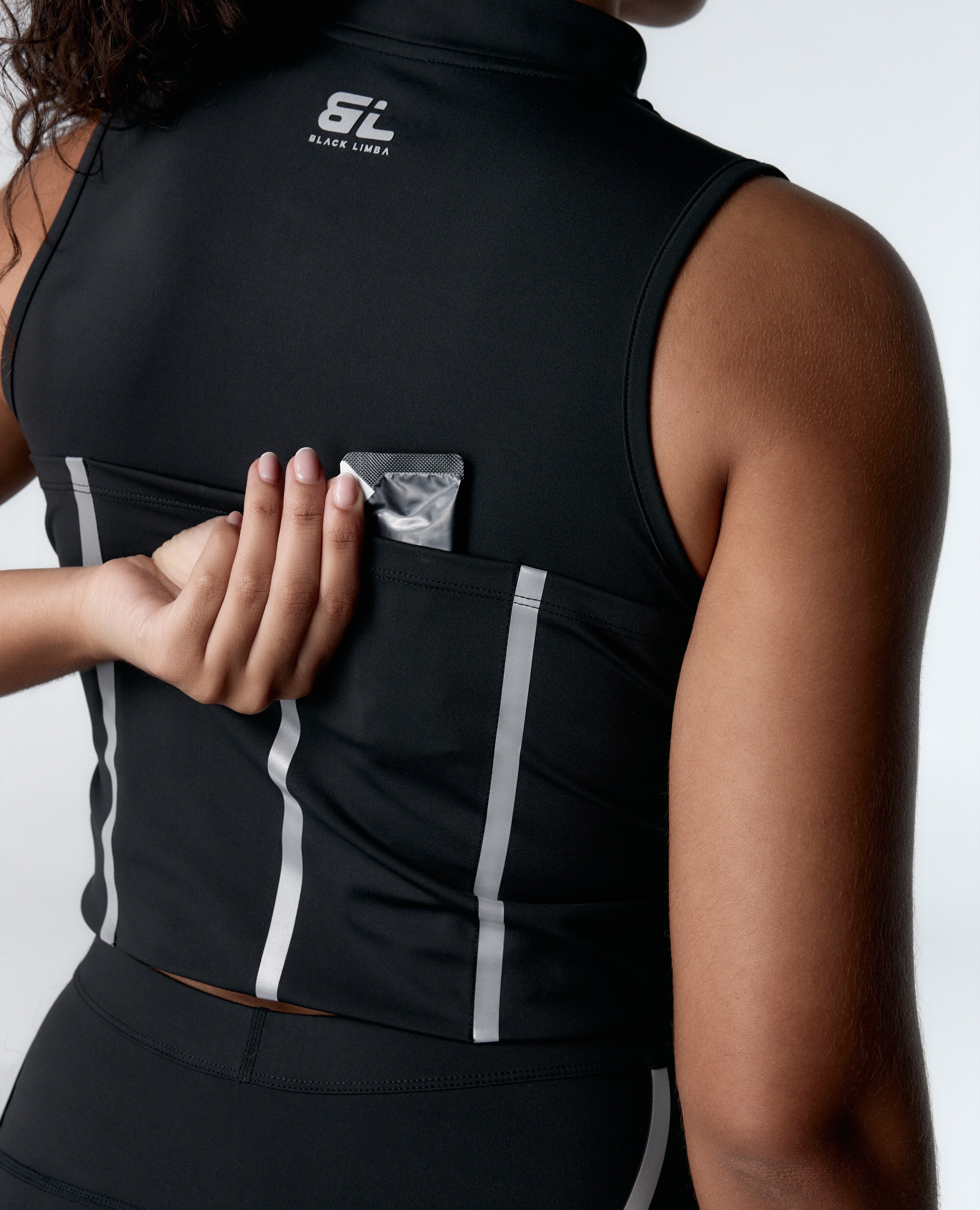 Soutien Desportivo de Sustentação Média com Detalhes Reflectores Preto-2