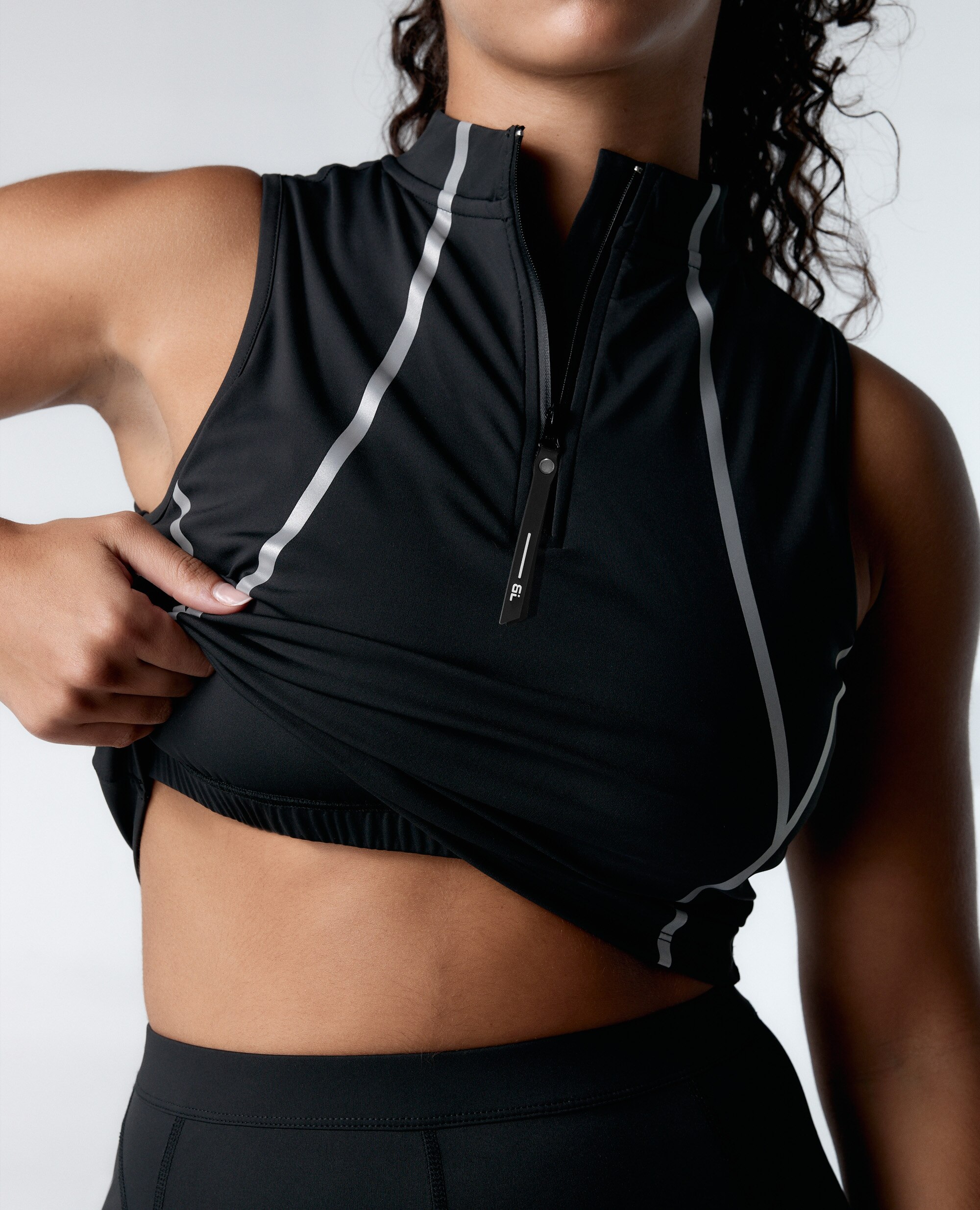 Soutien Desportivo de Sustentação Média com Detalhes Reflectores Preto-3