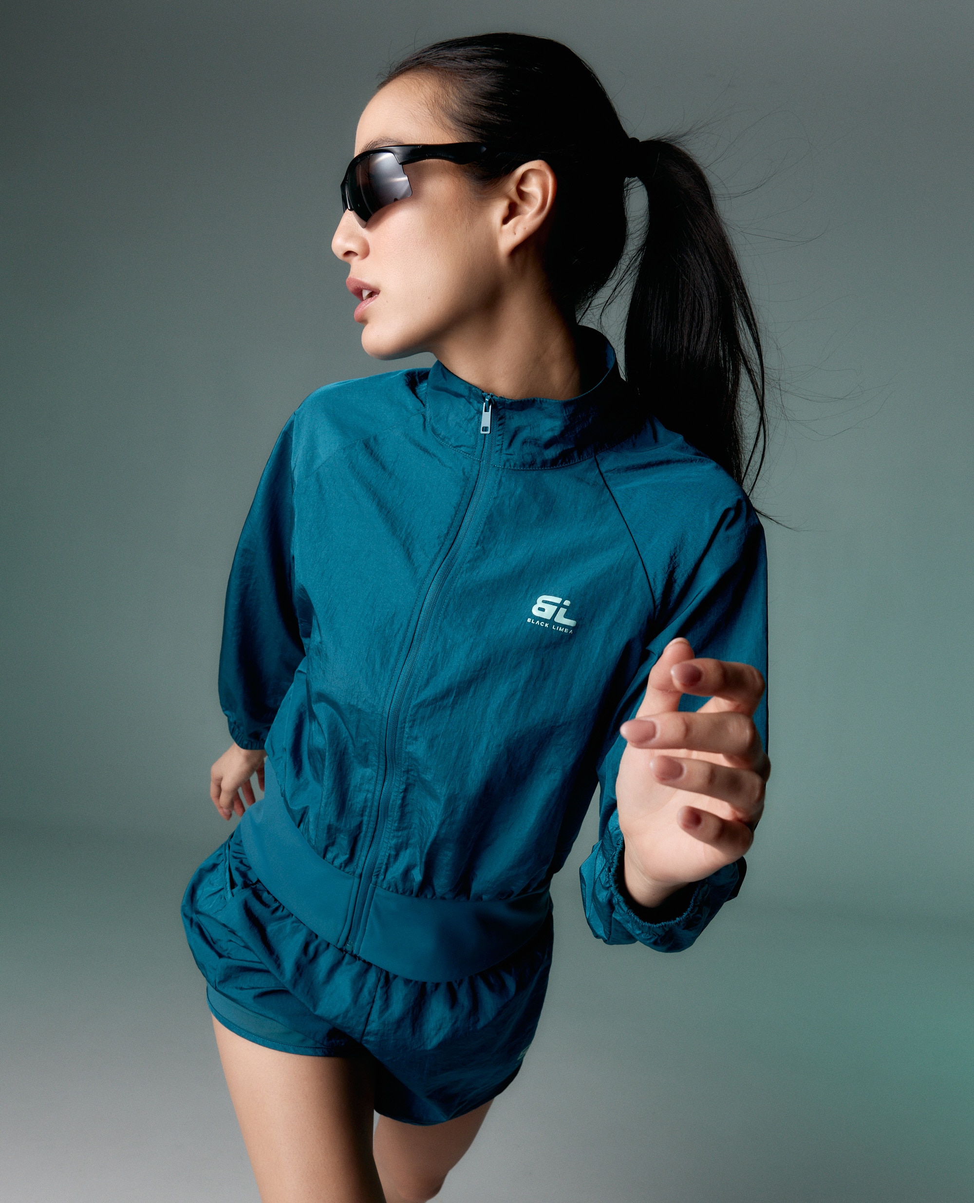 Sweatshirt Impermeável Packable Verde-azulado-7