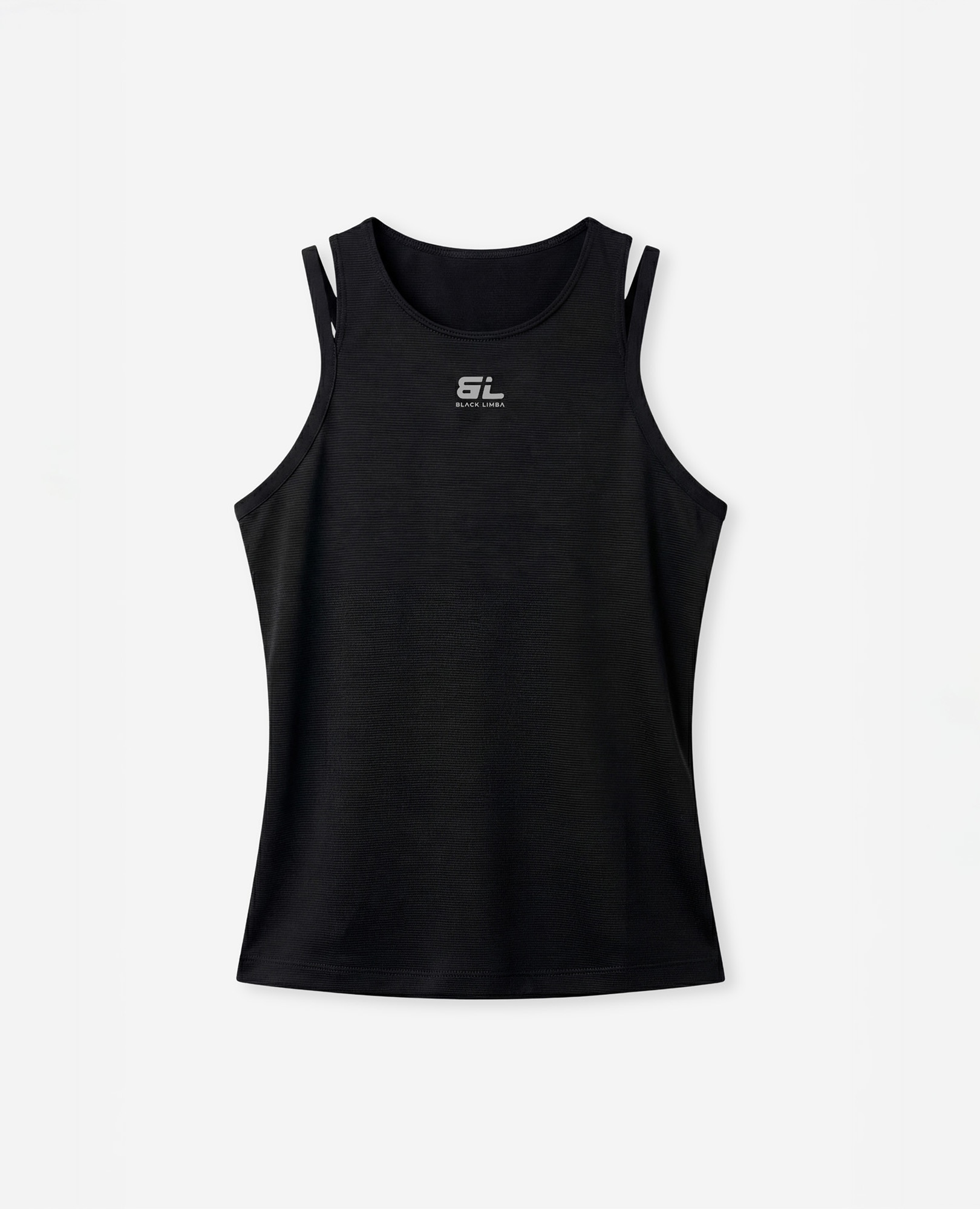 T-shirt Desportiva sem Mangas de Tecido Perfurado Preto-6