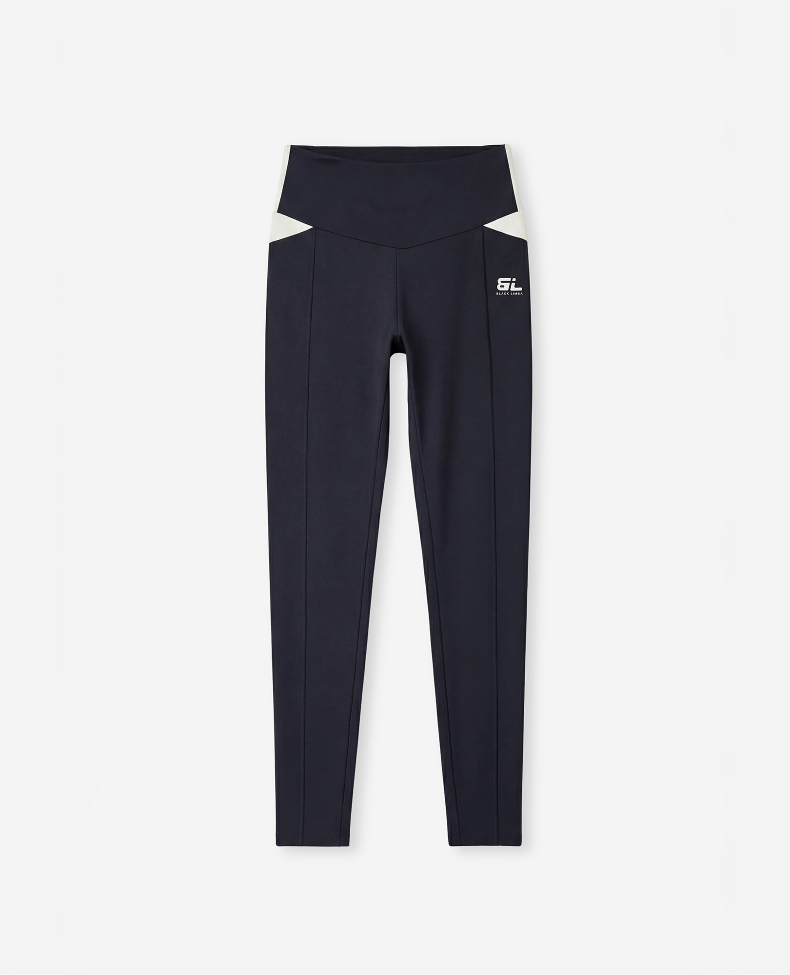 Calças Desportivas Compressivas de Alta Sustentação Preto / Branco-8