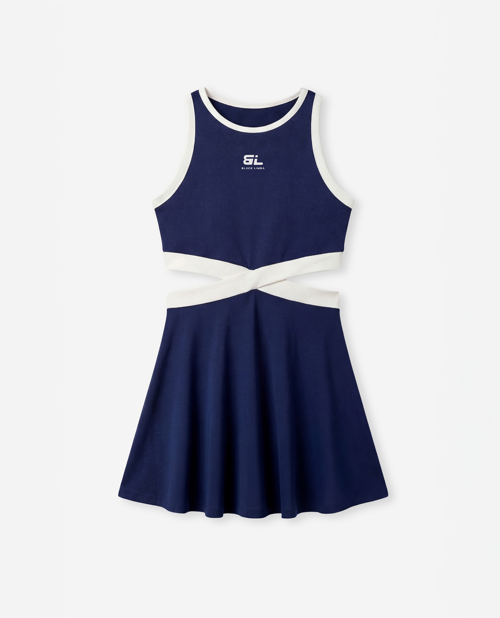 Calças Desportivas de Sustentação Alta em Tecido Perfurado Azul / Branco-7