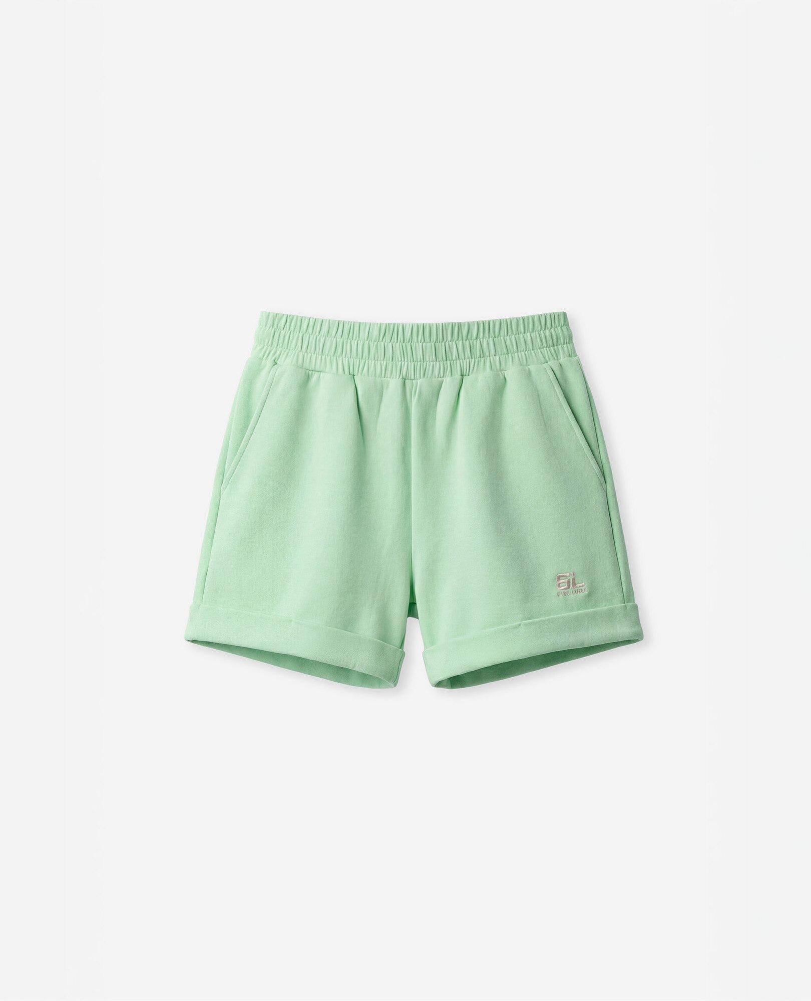 Calções Desportivo de Sustentação Baixa com Bolso Posterior Verde-claro-8